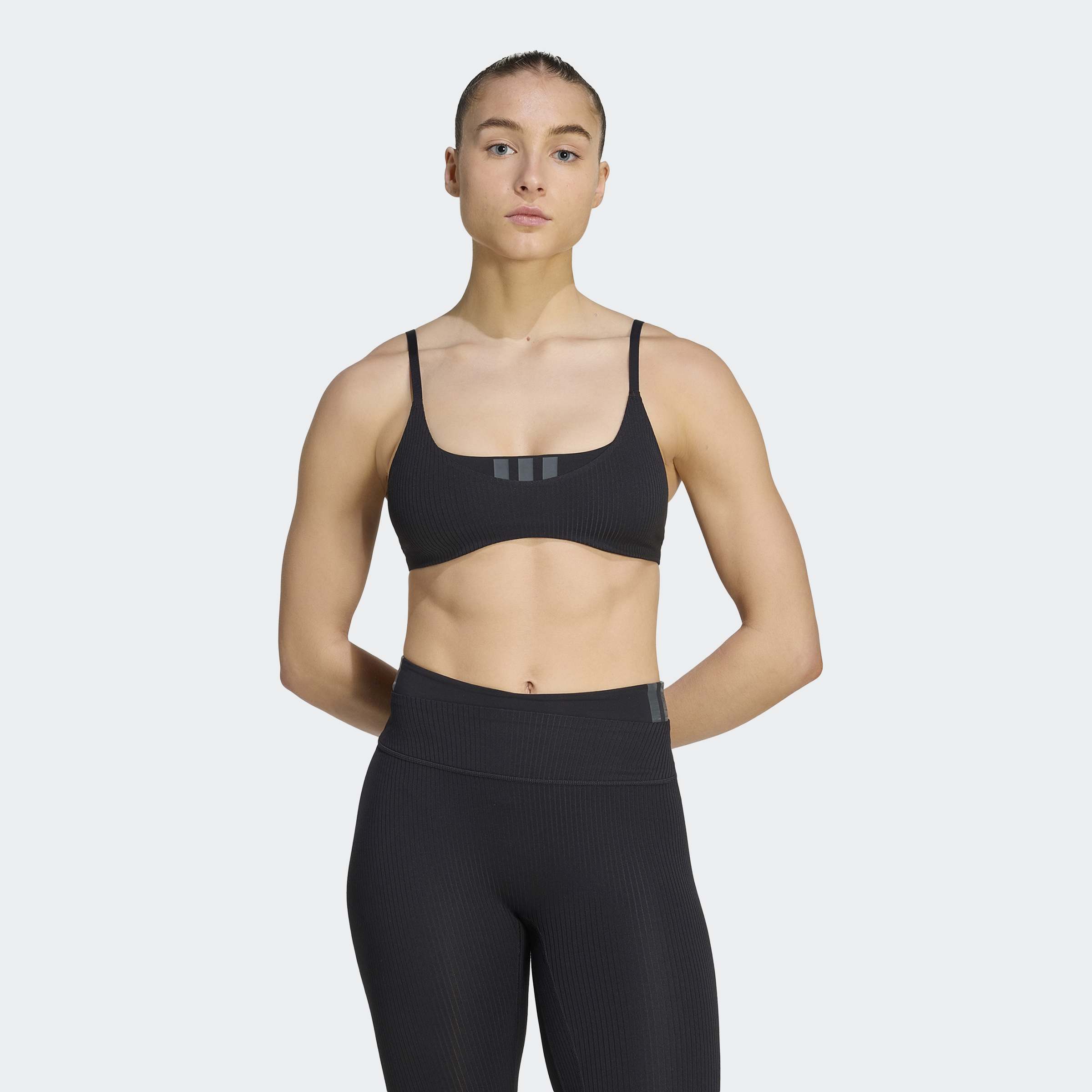 adidas Performance Sport-BH "ALL ME LS RIB B" ohne Bügel, für Fitness und Yoga