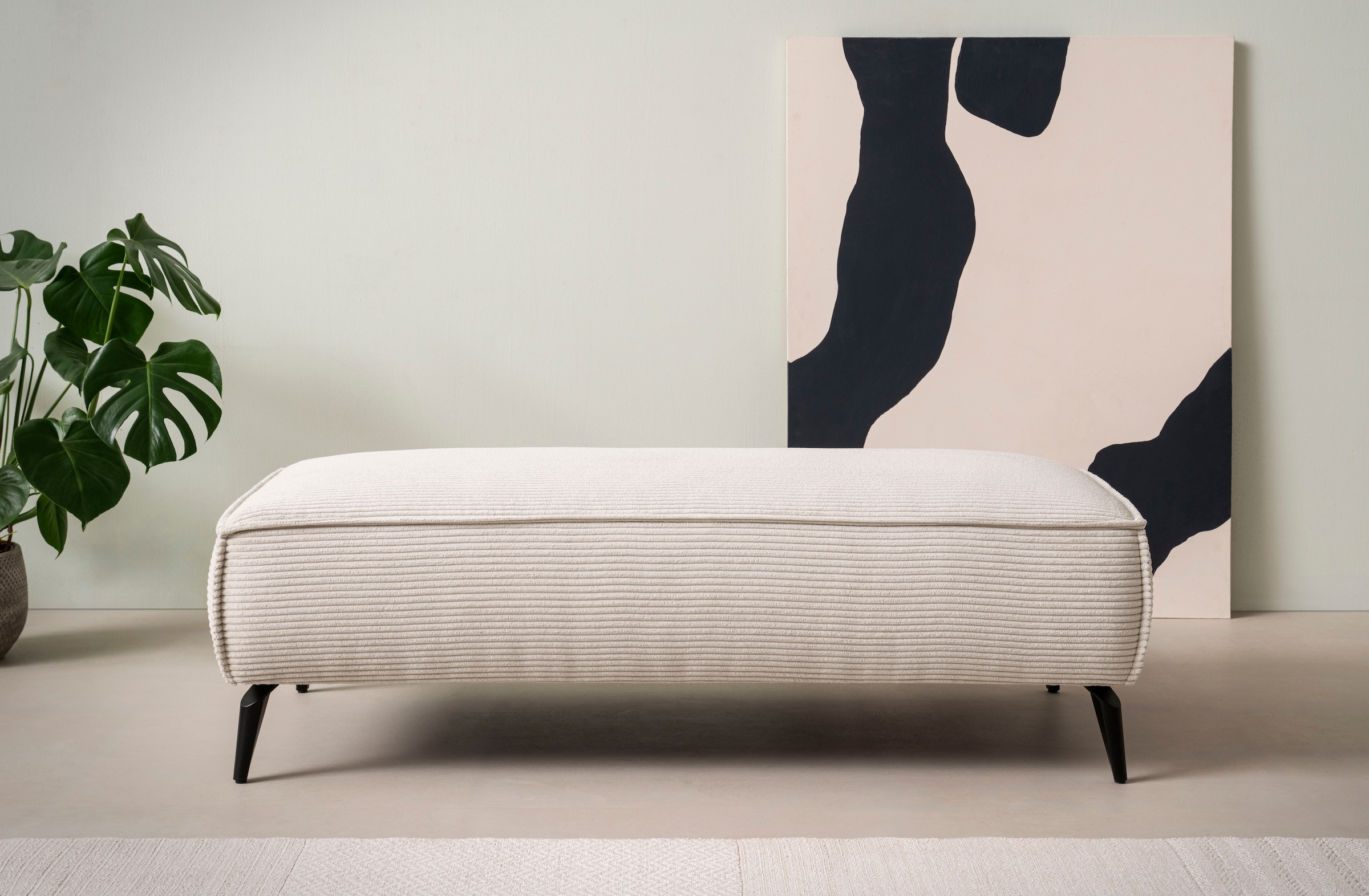 Home affaire Hocker "TVINNU, mit Kedernaht, Cord u. Flachgewebe" zur Serie günstig online kaufen