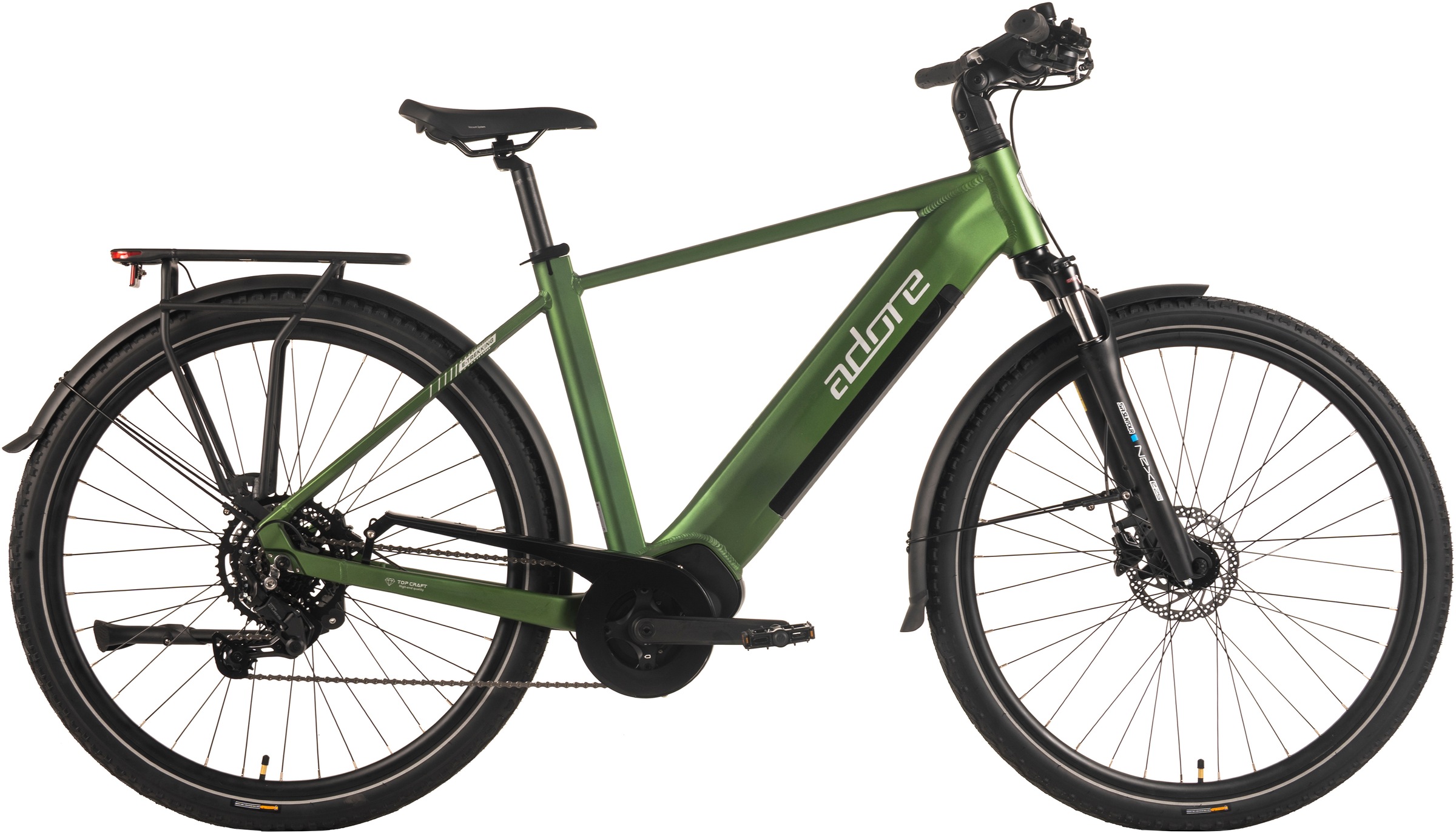 ADORE E-Bike "28" Alu Trekking E-Bike ATX-670 Mittelmotor 60NM / 15Ah Grün matt", 53cm, 28 Zoll (71,12cm), schwarz, Elektrofahrräder, Pedelec,