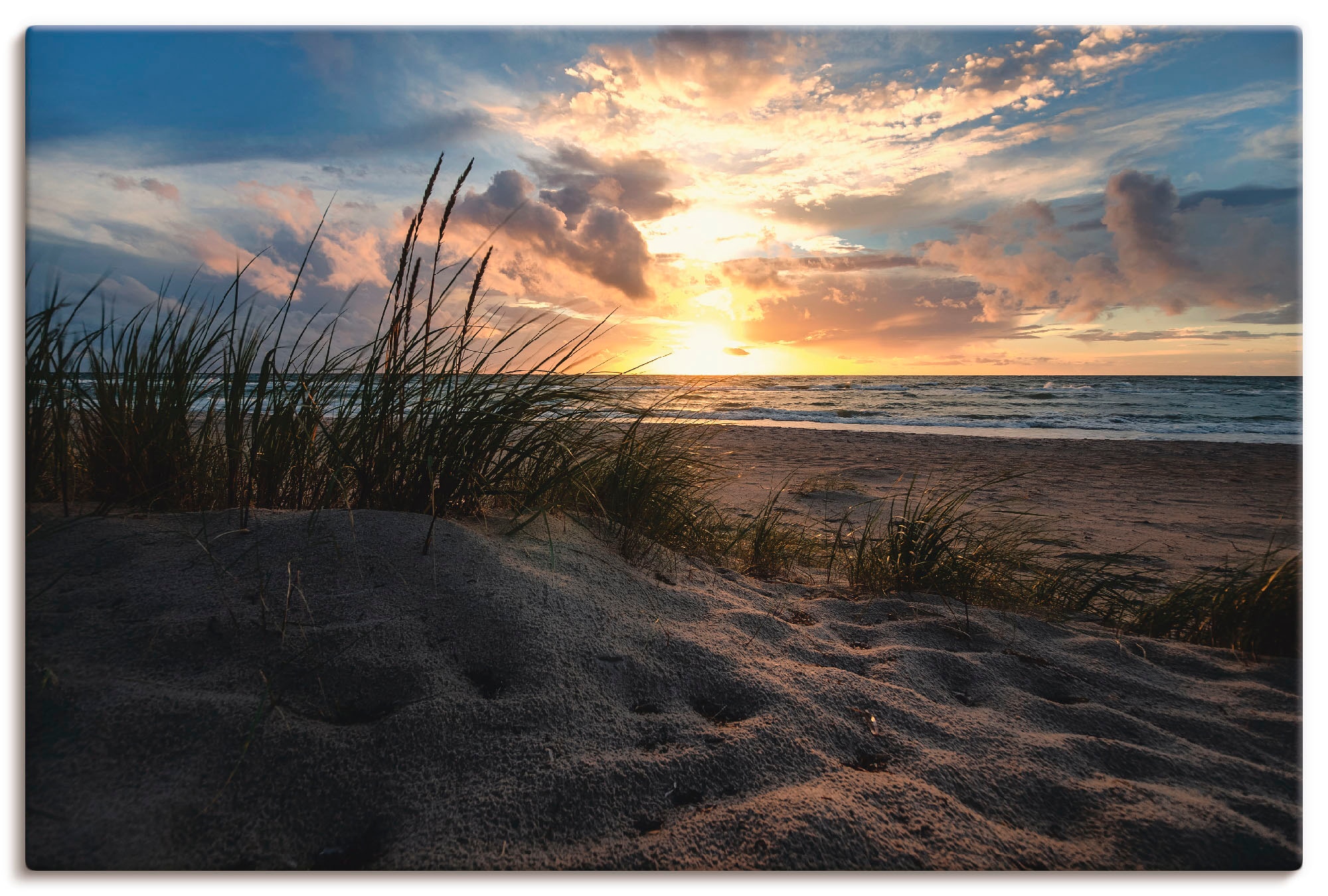 Artland Wandbild »Sonnenuntergang an der Ostsee«, Strand, (1 St.), als Leinwandbild in verschied. Größen