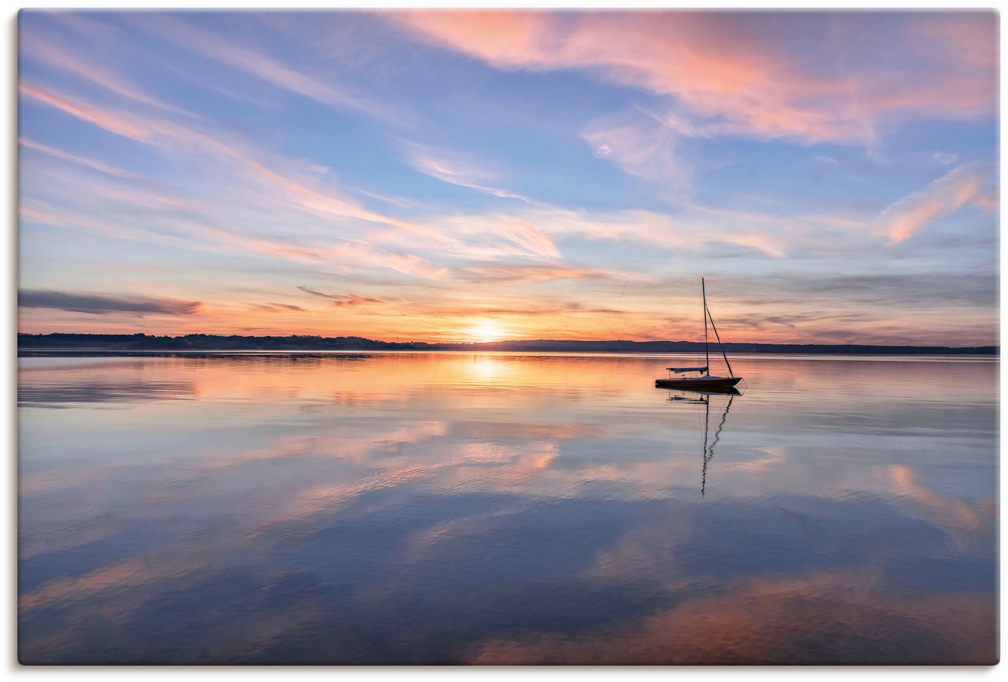Artland Wandbild "Sonnenuntergang am Starnberger See II" Bilder vom Sonnenu günstig online kaufen