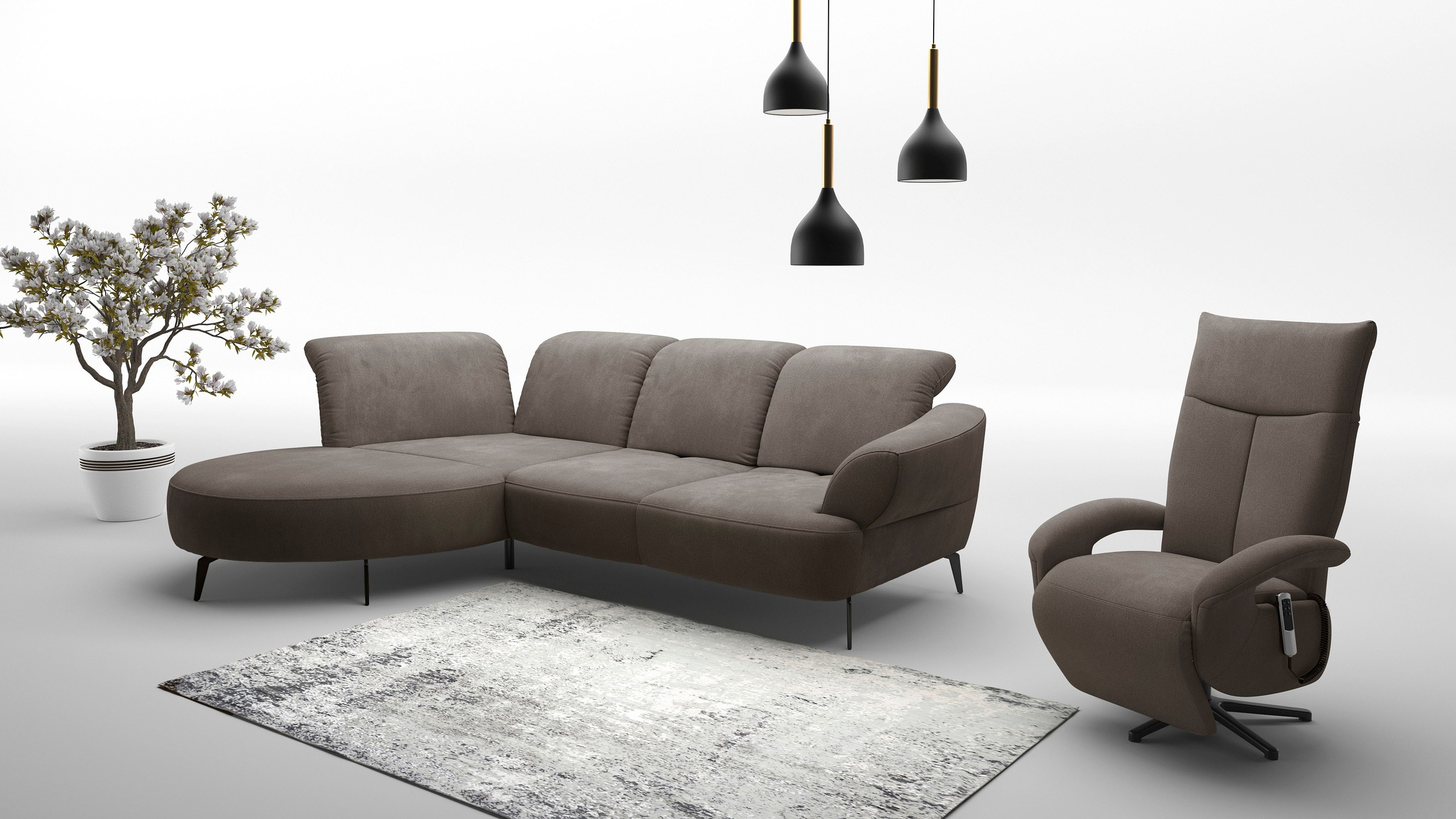sit&more Ecksofa »Dance«, inkl.System Click&Seat und Sitztiefenverstellung