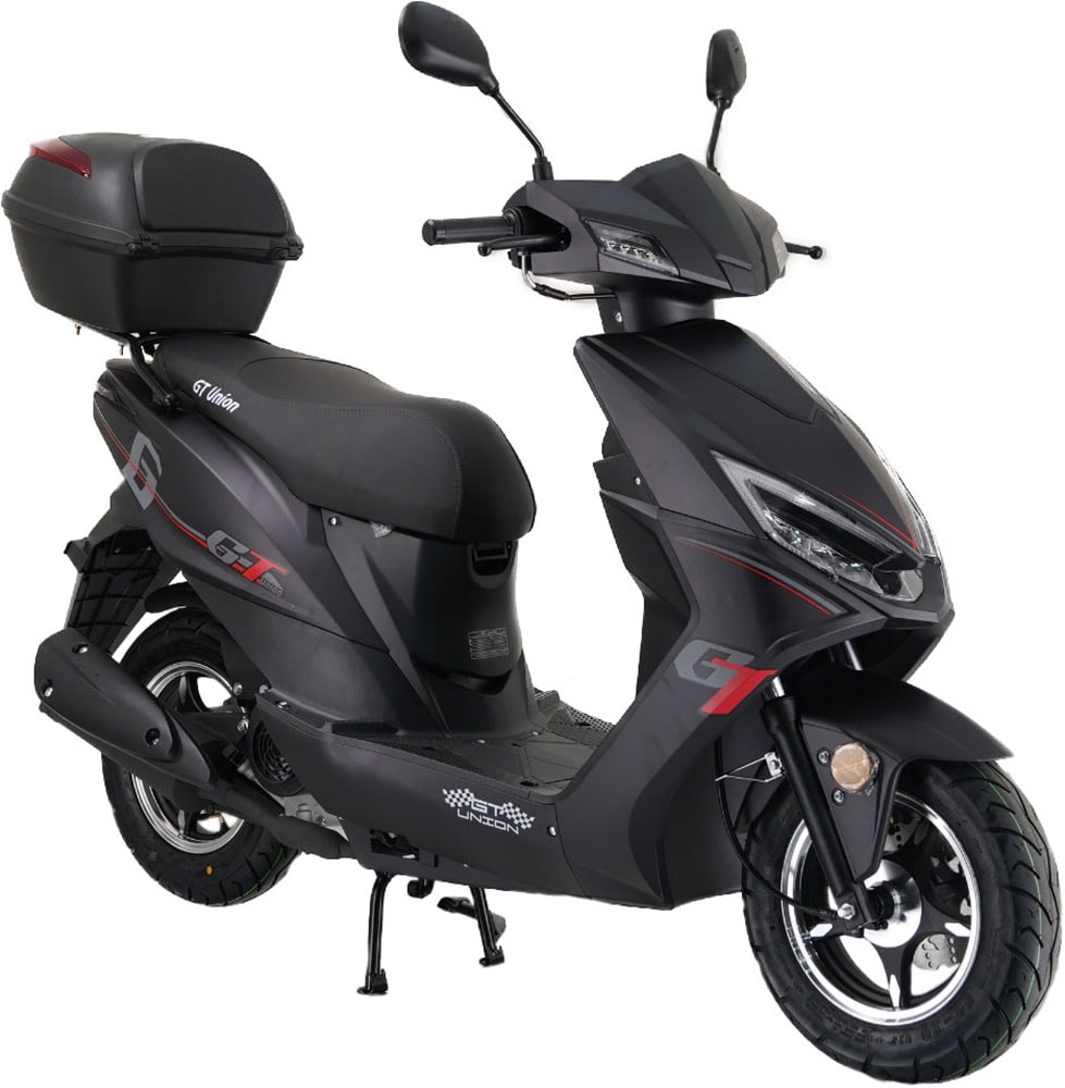 GT UNION Motorroller "Sonic X 45", mit Topcase, 45 km/h, schwarz, Motorroller, Luftgekühlter Motor
