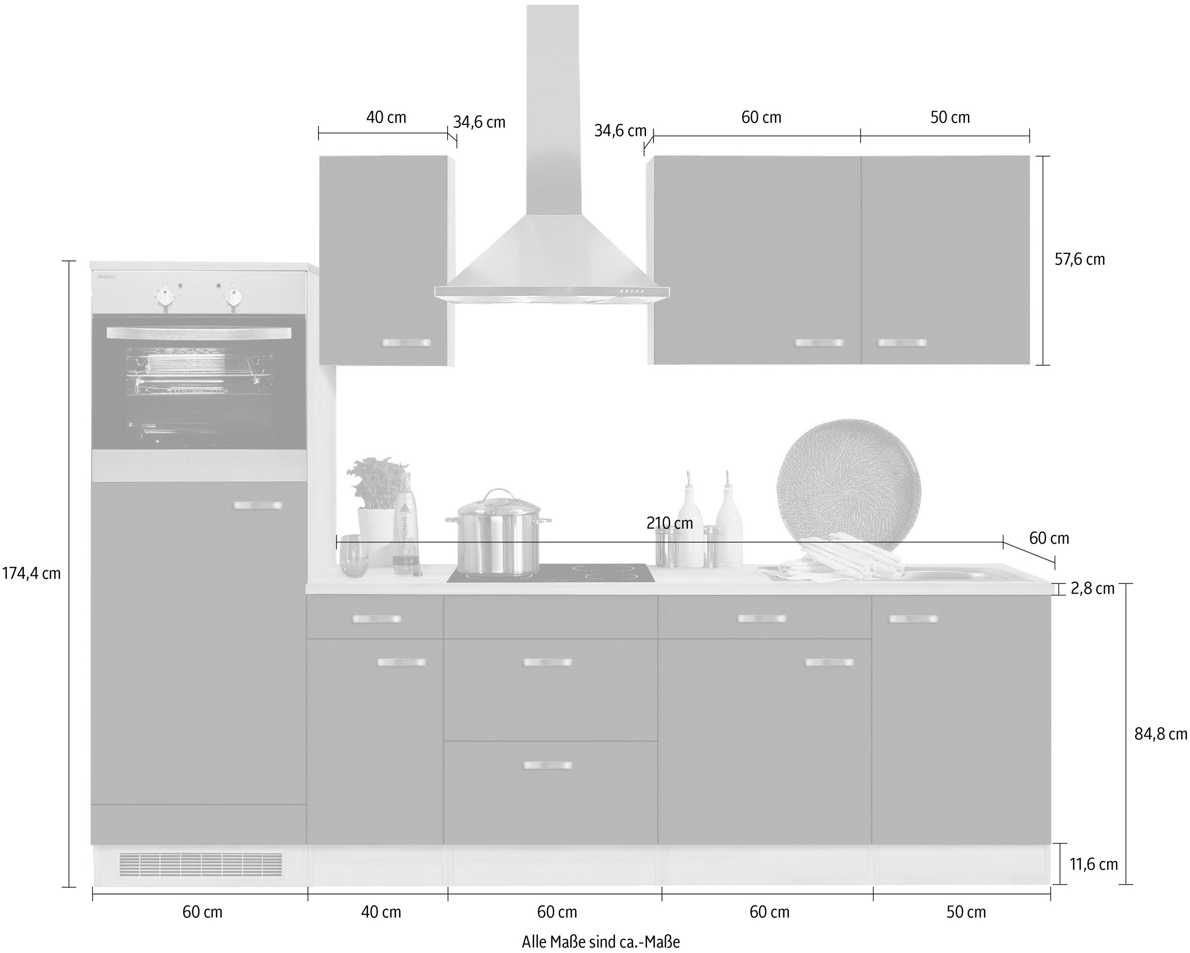 OPTIFIT Küchenzeile »Faro«, mit E-Geräten, Breite 270 cm