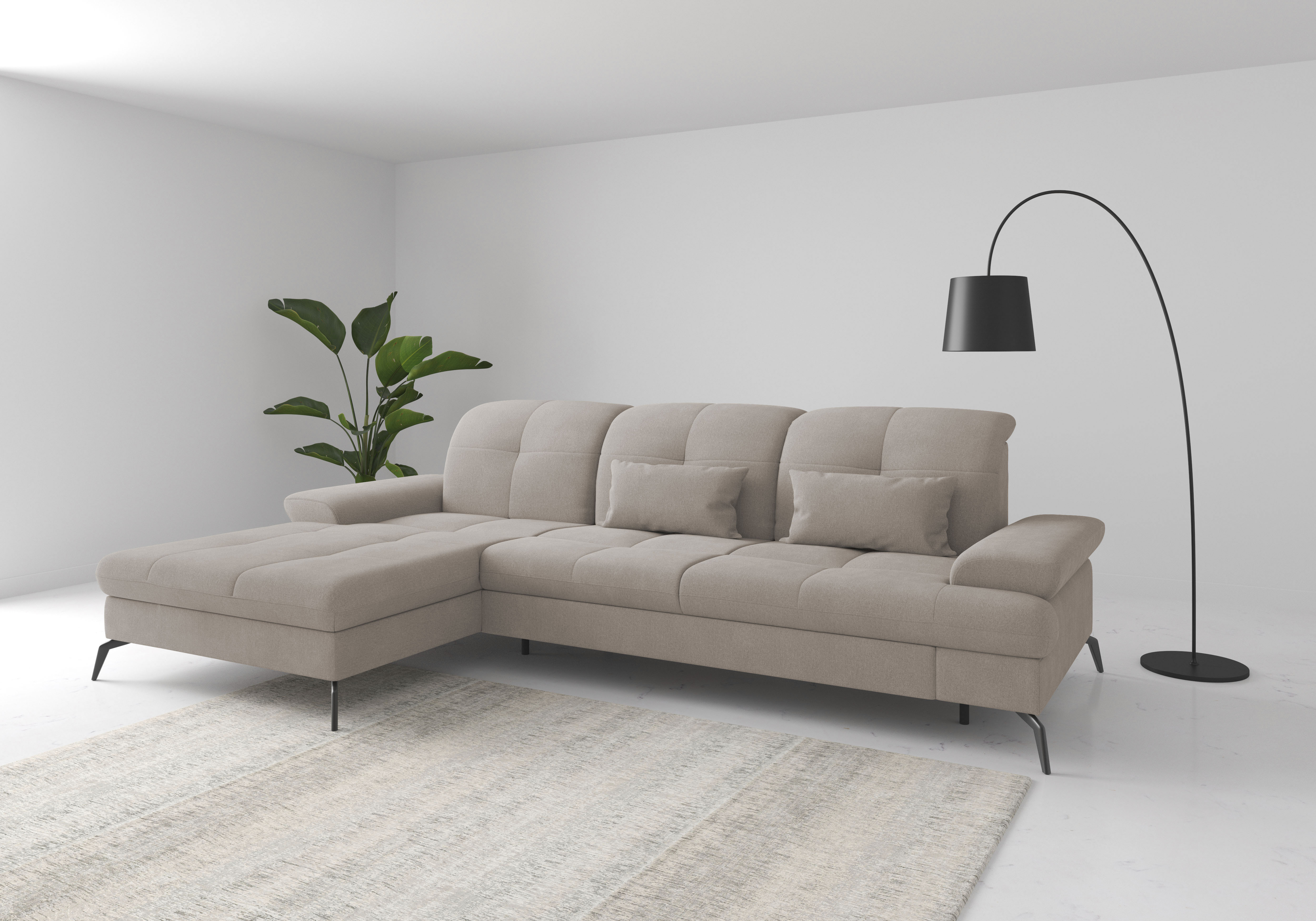 sit&more Ecksofa "Amica, L-Form, inkl. Sitztiefenverstellung & Armteilverstellung" wahlweise mit Schlaffunktion, Bettkasten und Kopfteilverstellung