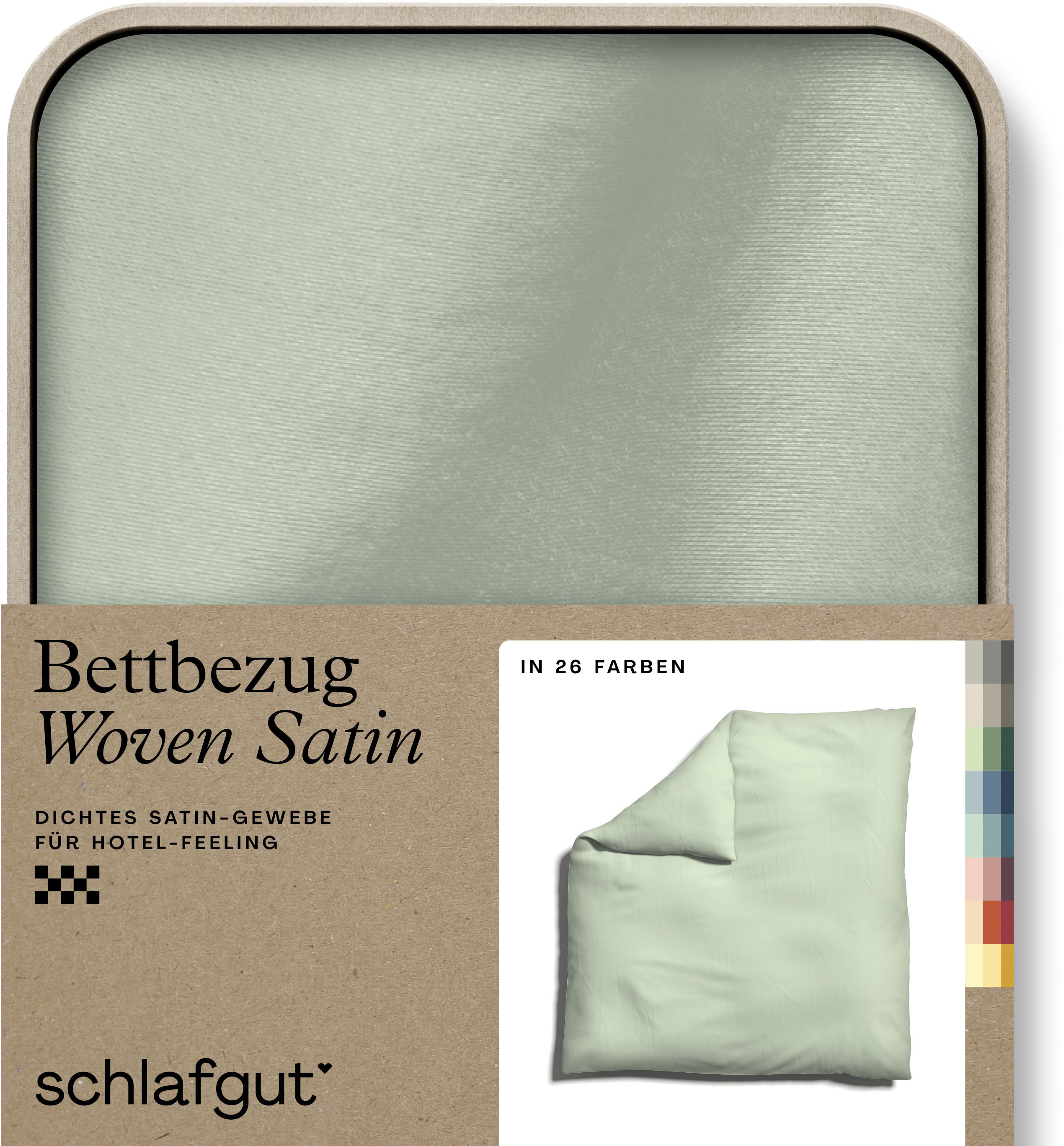 Schlafgut Bettbezug "Premium Woven Satin, 100% Baumwolle, Fadendichte 300TC" besonders dicht gewebt, Mix & Match: passender Kissenbezug erhältlich
