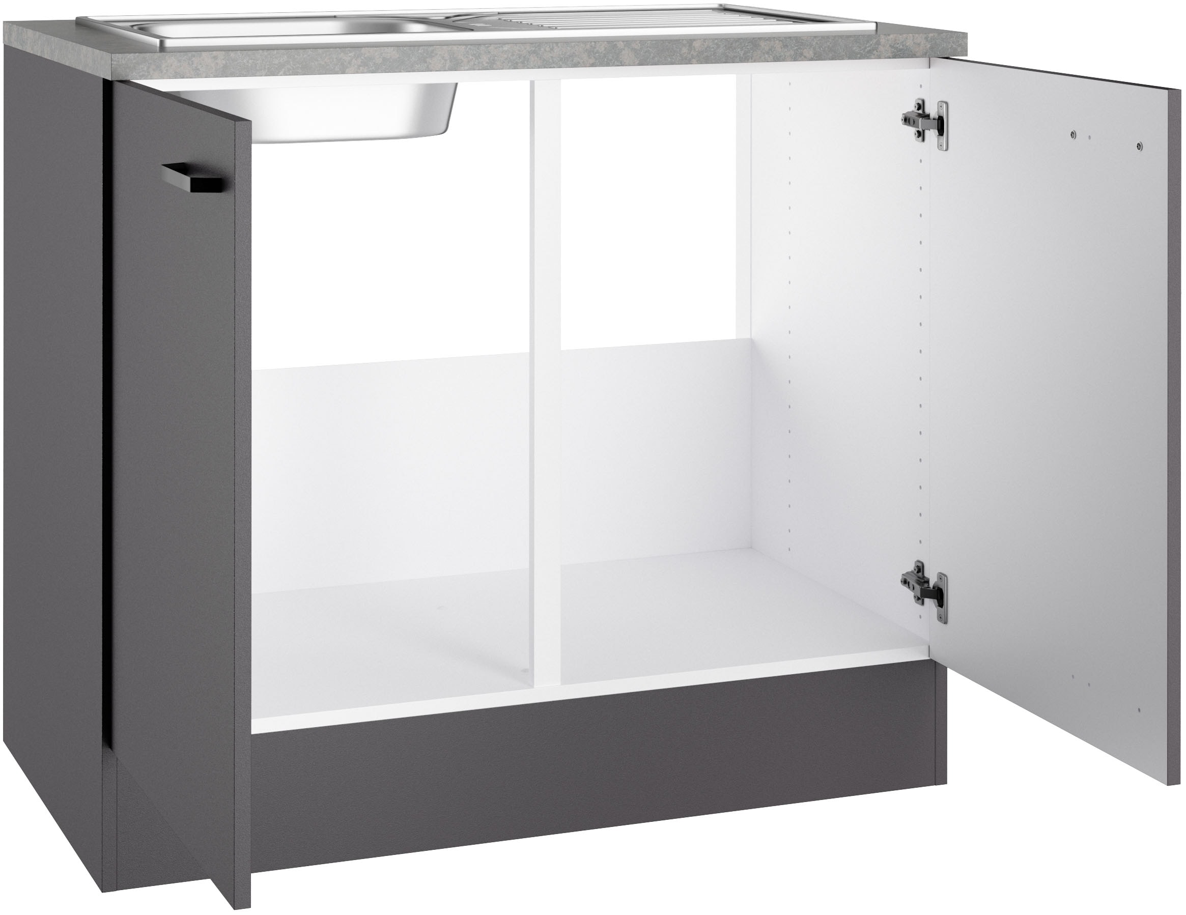 OPTIFIT Spülenschrank »OPTImulti« Breite 100 cm, Tiefe 60 cm, inkl. Arbeitsplatte und Einbauspüle