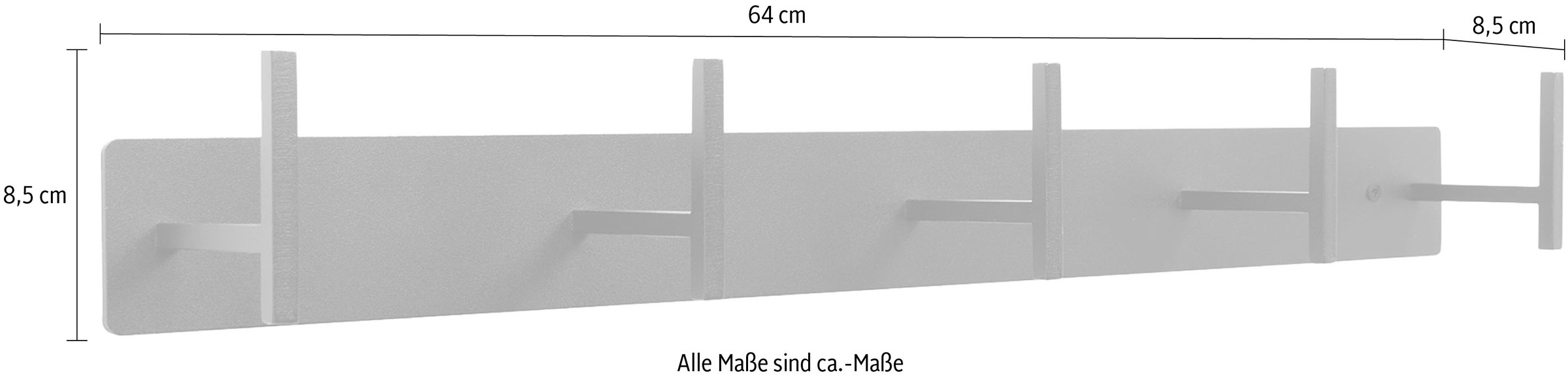 Spinder Design Garderobenhaken »CHAPMAN 5«, (1 St.), Wandgarderobe aus Stahl mit 5 Haken