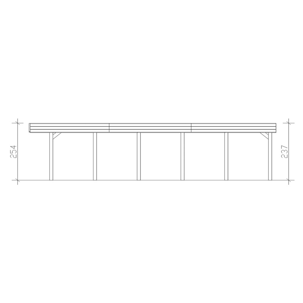 Skanholz Einzelcarport »Friesland«, Fichtenholz, 514 cm, dunkelgrau