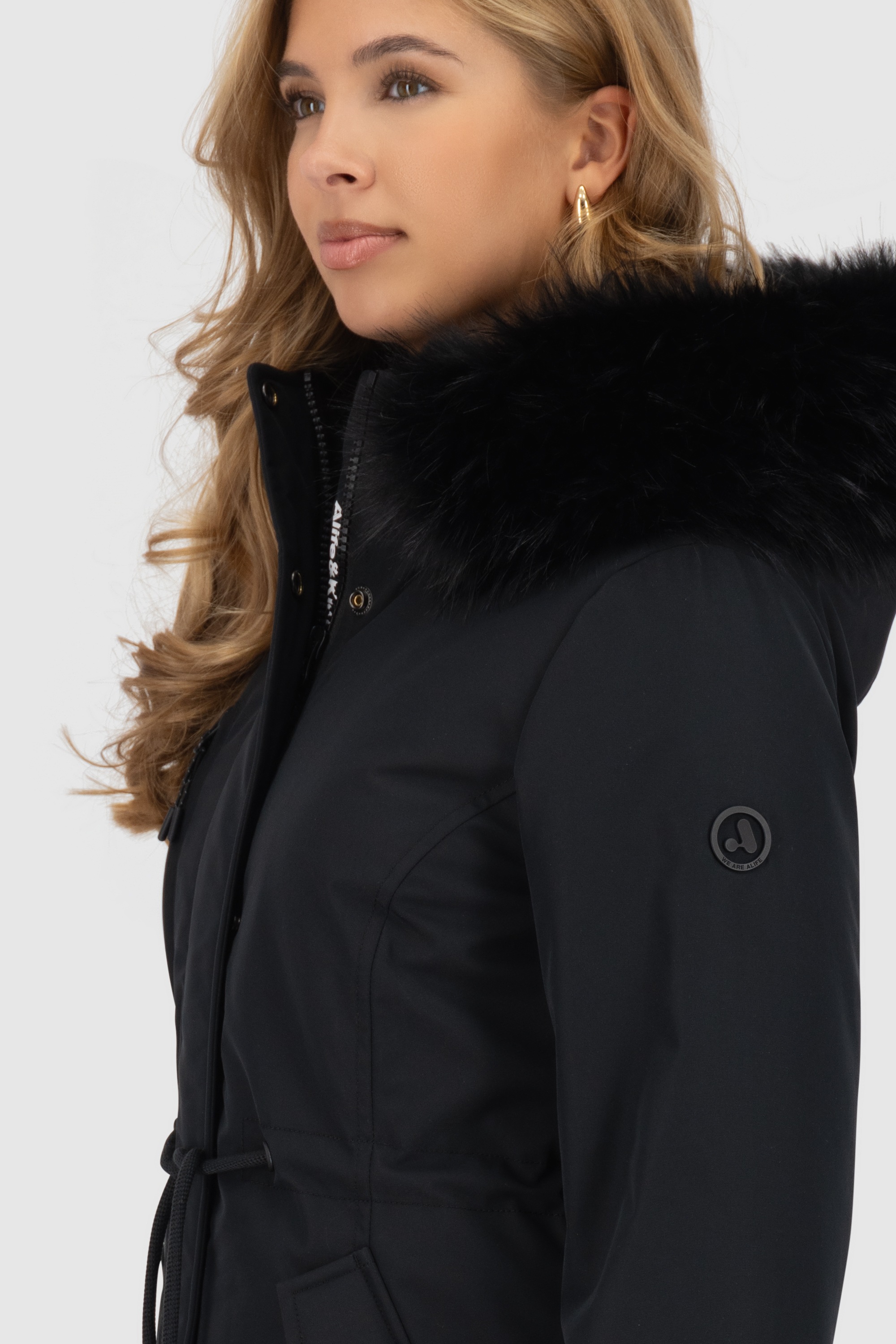 Alife & Kickin Winterjacke »Damen KierseyAK A«, Kurzer Mantel mit weichem Teddy-Innenfutter und abnehmbarer Kapuze