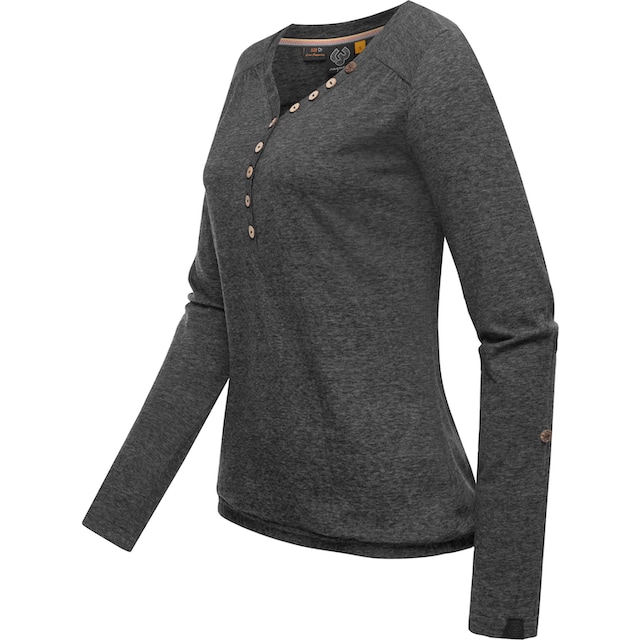 Ragwear Langarmshirt »Pinchi Melange«, Stylisches Damen Longsleeve mit  Knöpfen für bestellen | BAUR | V-Shirts