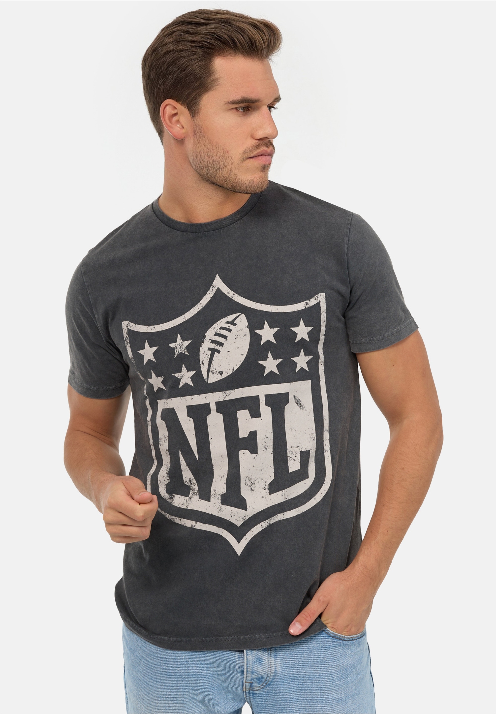 Recovered T-Shirt "NFL Vintage Shield Washed Core", mit NFL-Logo im Vintage günstig online kaufen