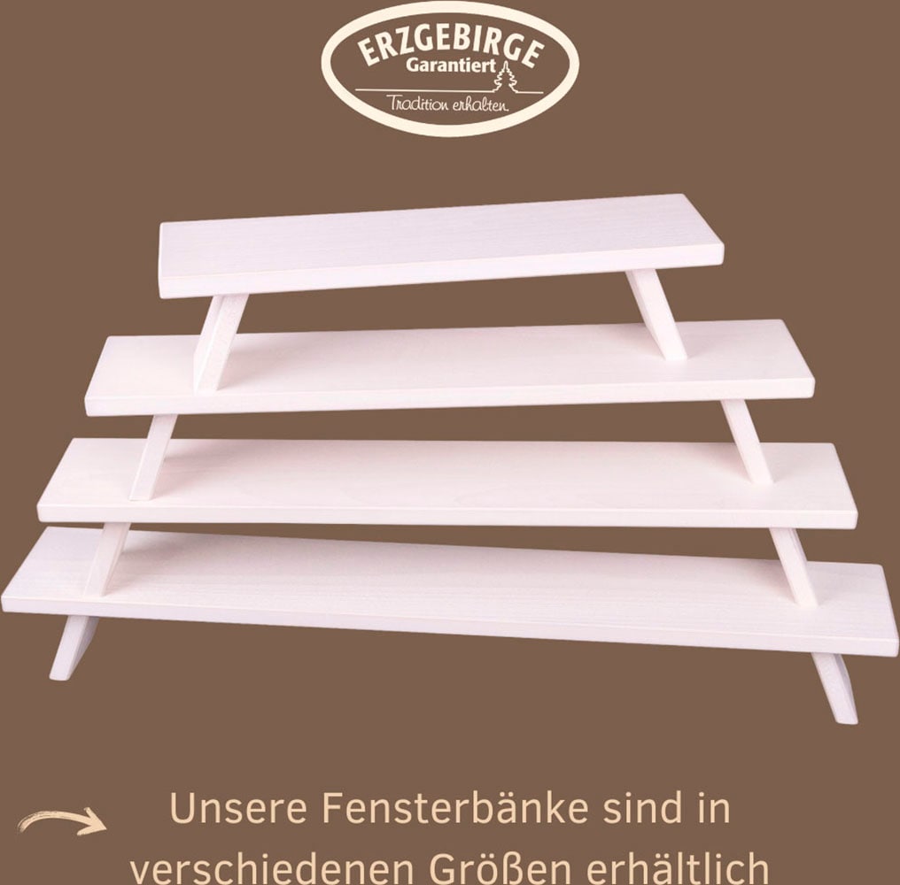 Weigla Schwibbogen-Fensterbank »Weihnachtsdeko«, aus Buchenholz, weiß-lackiert,Höhe ca. 11 cm