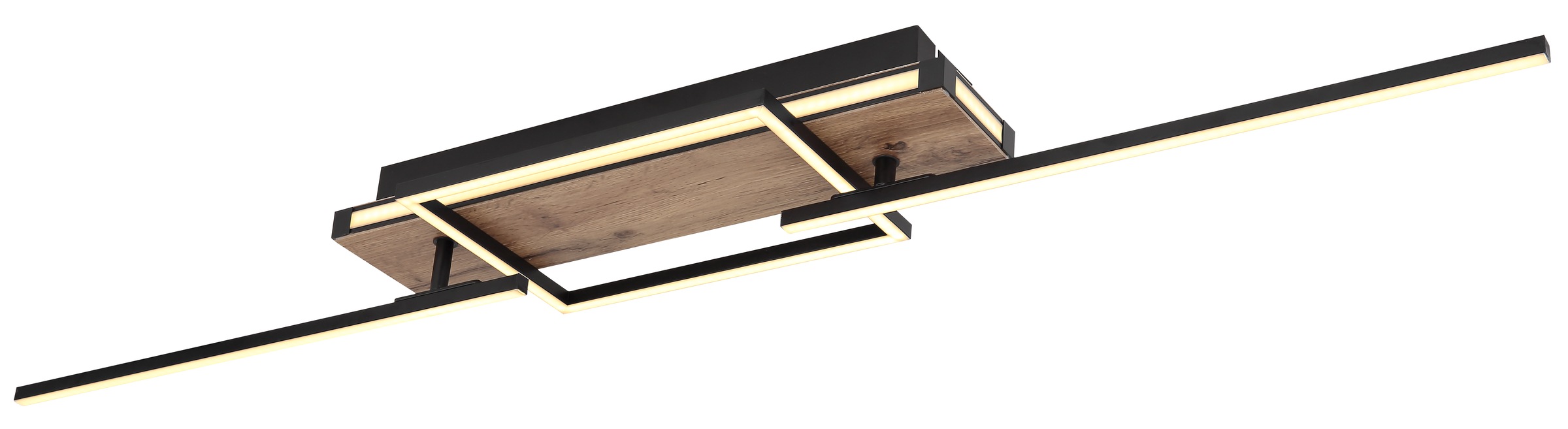 GLOBO LIGHTING LED Deckenleuchte »COLLI«, Leuchtmittel LED-Modul | LED fest integriert, Deckenlampe/Wohnzimmer/Schlafzimmer/modern/Holz