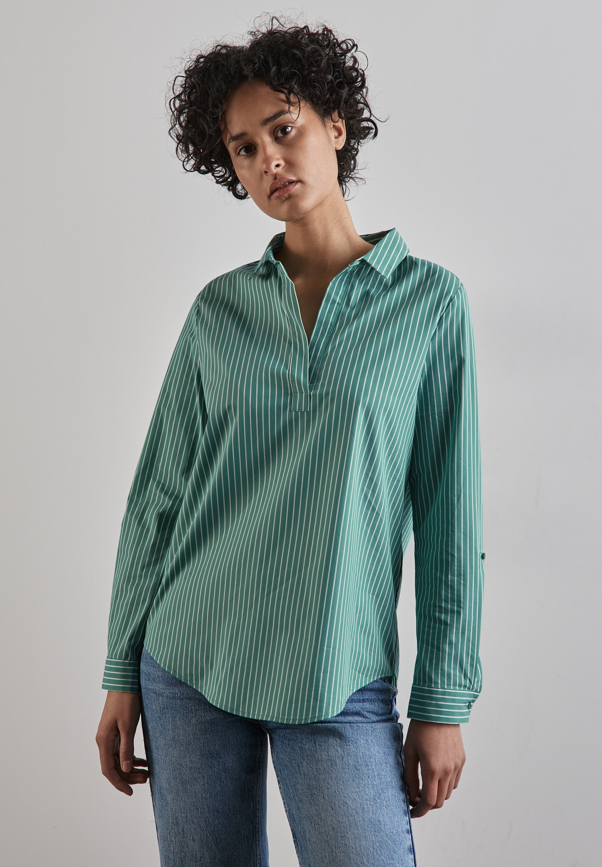 STREET ONE Longbluse, aus Baumwolle mit Stretchanteil