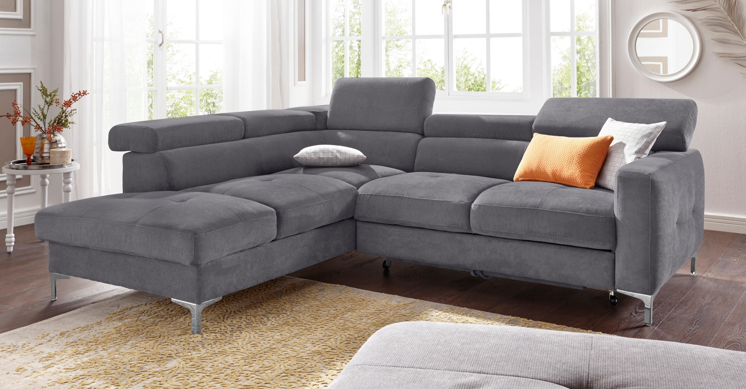 COTTA Ecksofa »Sammy L-Form« mit Kopfteilverstellung, wahlweise mit Bettfunktion & Bettkasten