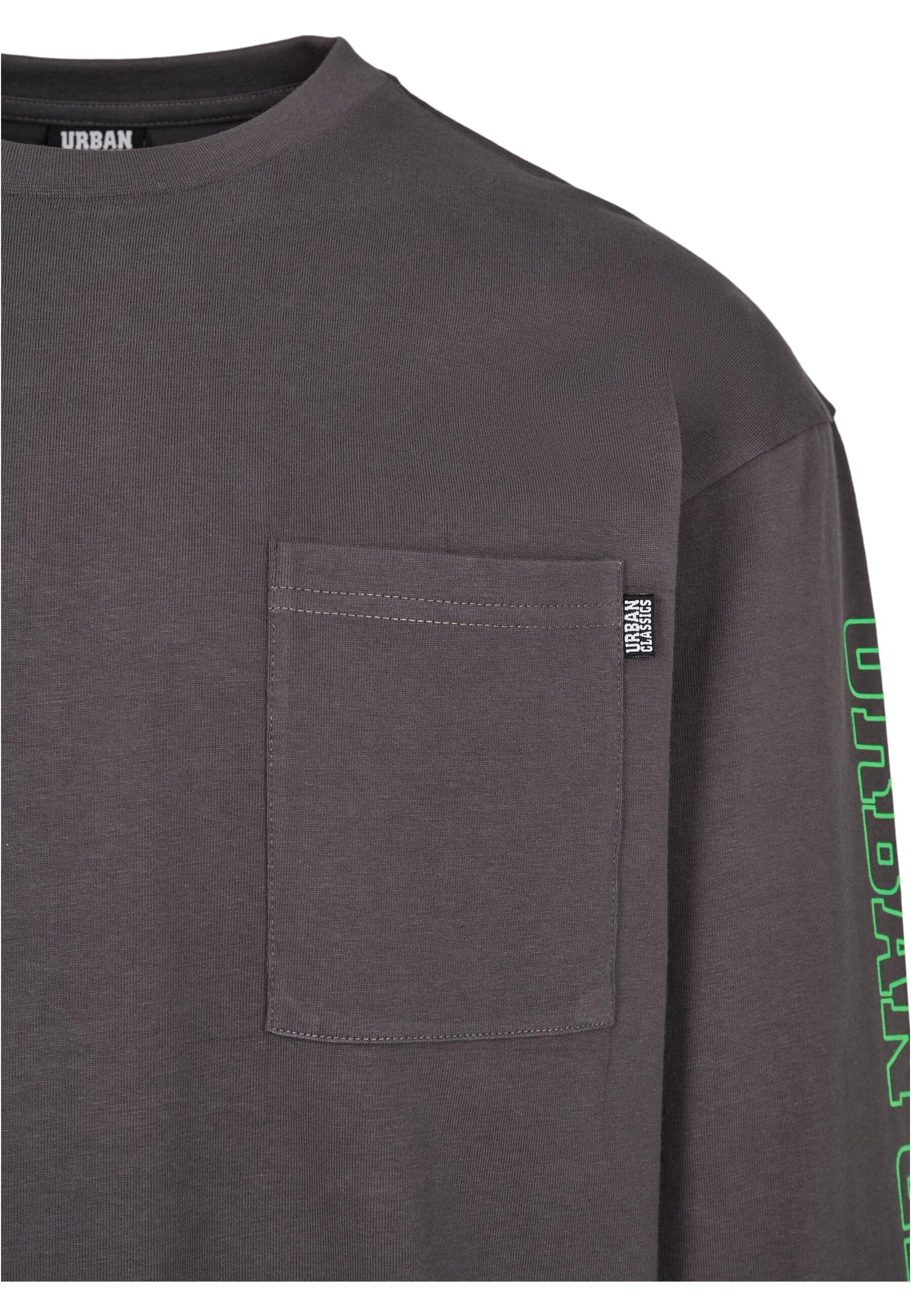 URBAN CLASSICS Longpullover »Urban Classics Herren Neon Logo Boxy Pocket LS«, (1 tlg.)