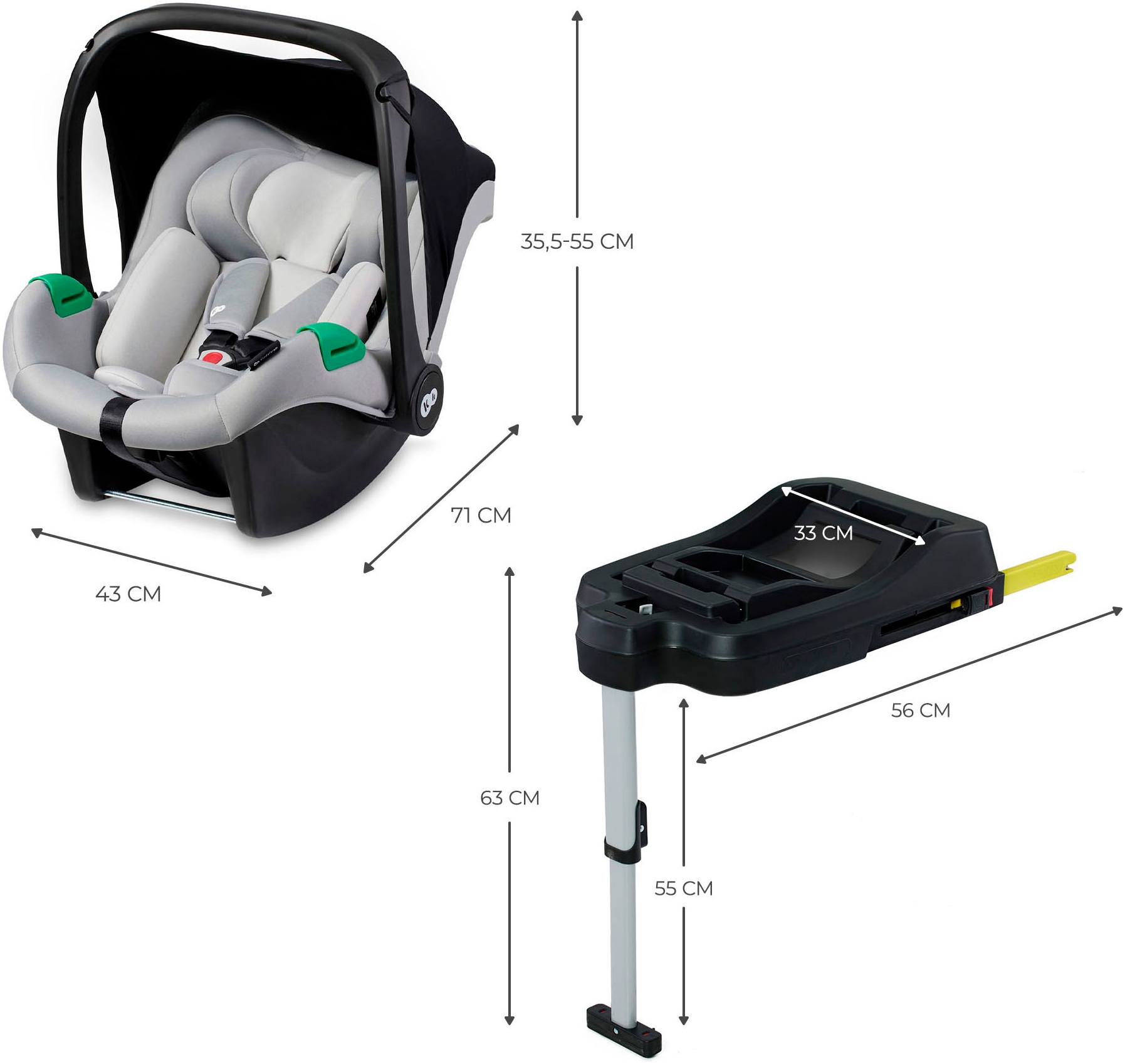 Kinderkraft Autokindersitz »MINK PRO i-Size + MINK FX Basis Set«