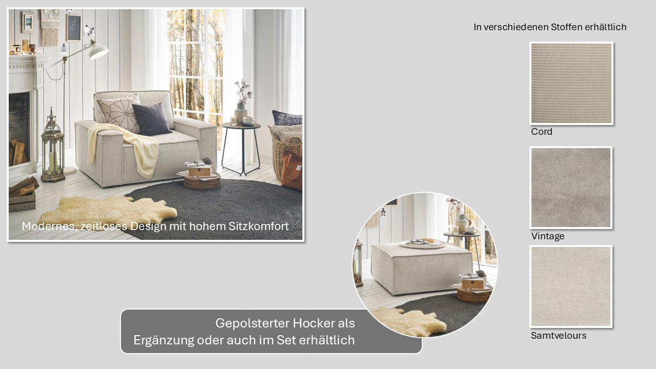 Home affaire Sessel »SHERWOOD, Love-Seat in 3 Stoffarten verfügbar« passend zur Polster-Serie SHERWOOD