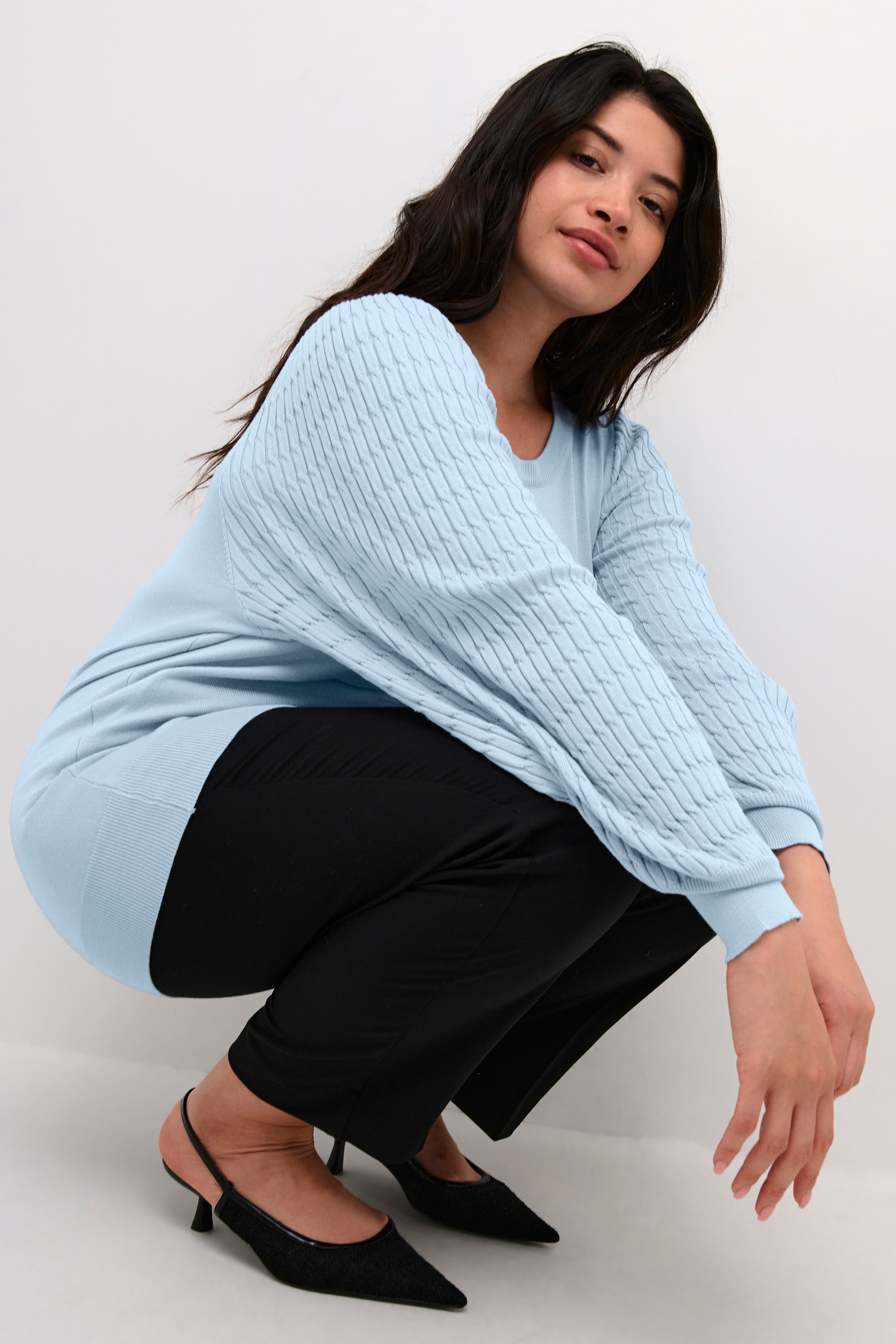 KAFFE Curve Strickpullover »Damen Strickpullover KClini«