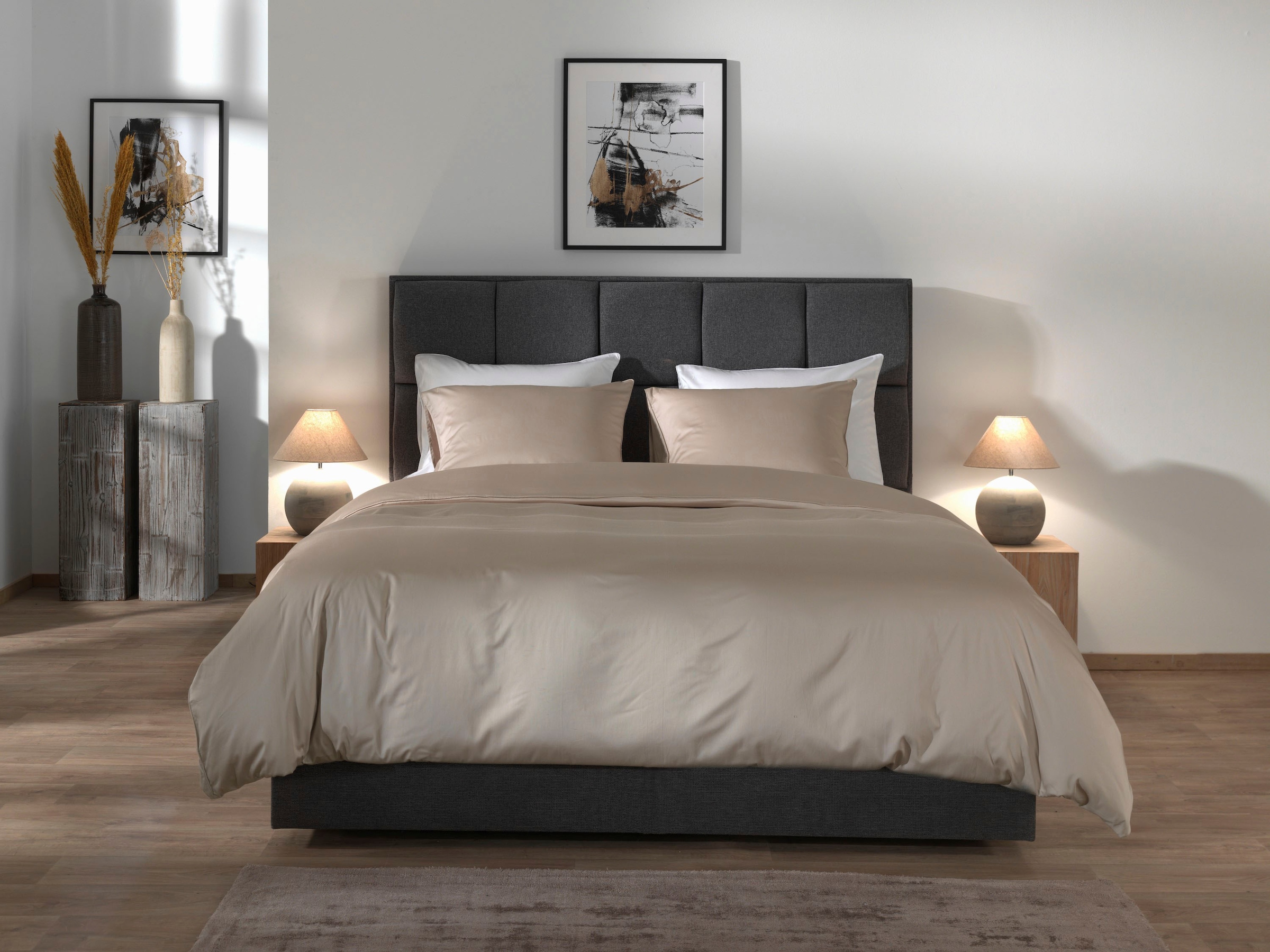 YELLOW 1100000002199 »Suite-Dubai« 2 Stk. Uni Design, 100% Baumwolle ab 135x200 cm.