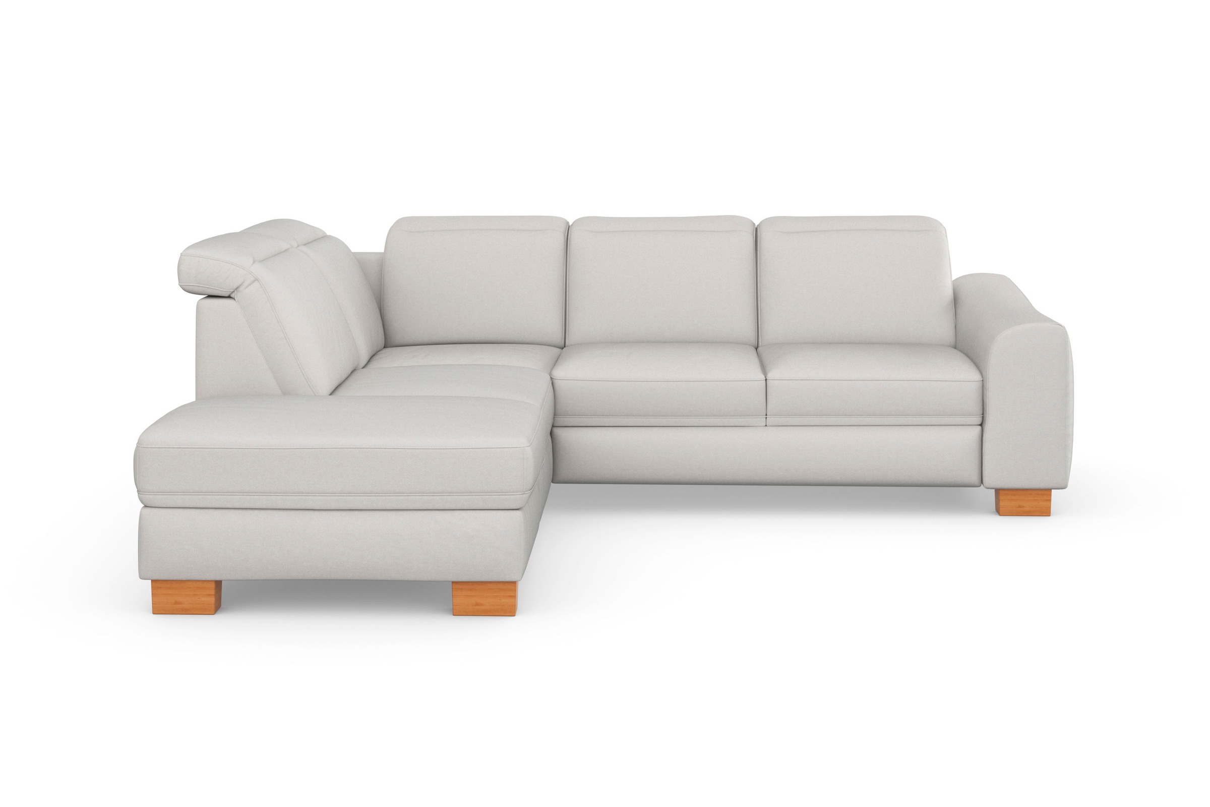 sit&more Ecksofa »Dundee L-Form«, mit Federkern und Massivholzfüßen, wahlweise mit Kopfteilverstellung