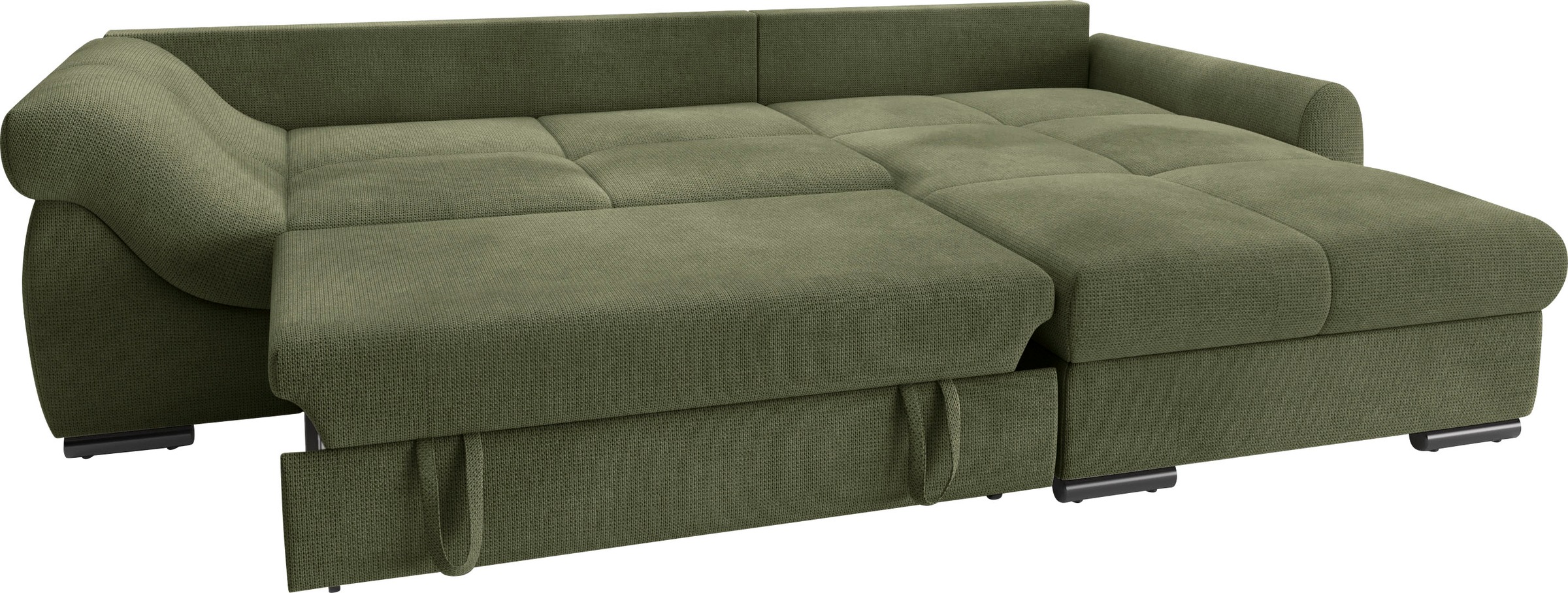Mr. Couch Ecksofa »Livorno DuraFlex L-Form«, inkl. Hochschläfer-Bettauszug, XL-Bettkasten weiß beschichtet