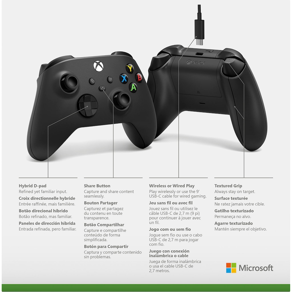 Xbox Wireless-Controller »Carbon Black«