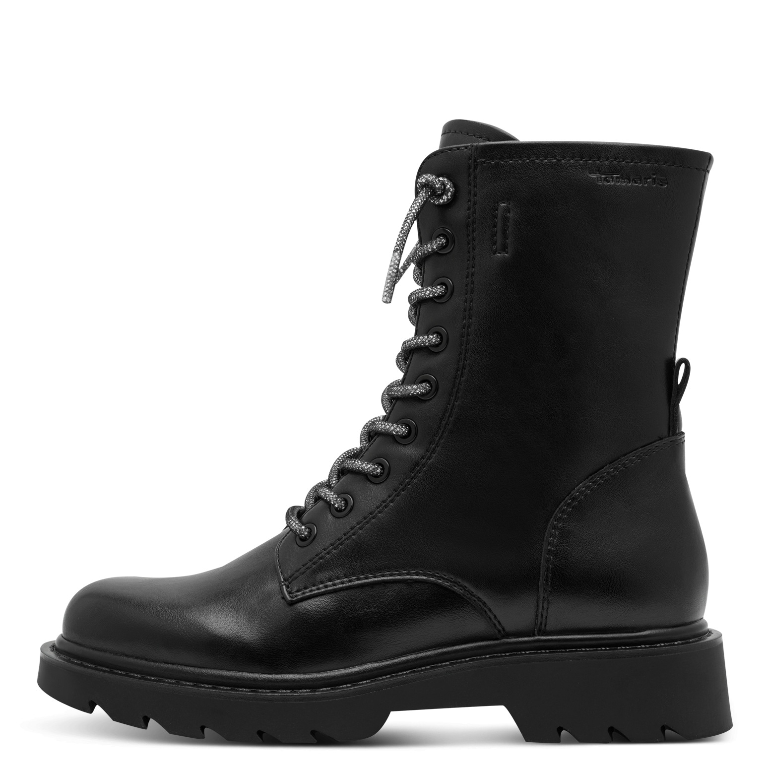 Tamaris Schnürstiefelette, Blockabsatz, Schnürboots mit glänzenden, elastischen Schnürsenkeln