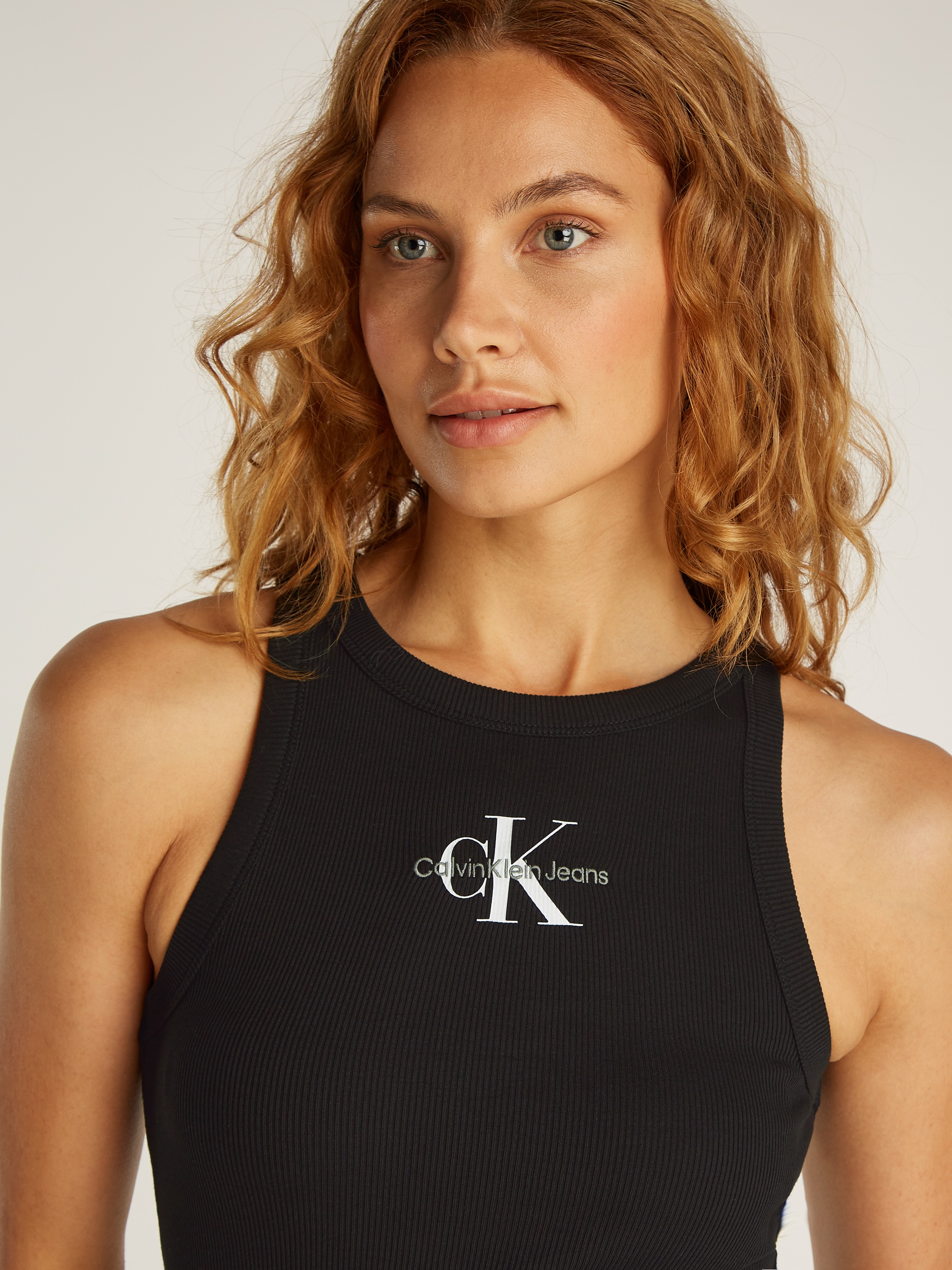 Calvin Klein Jeans Tanktop "MONOLOGO RIB TANK TOP", mit Logostickerei günstig online kaufen