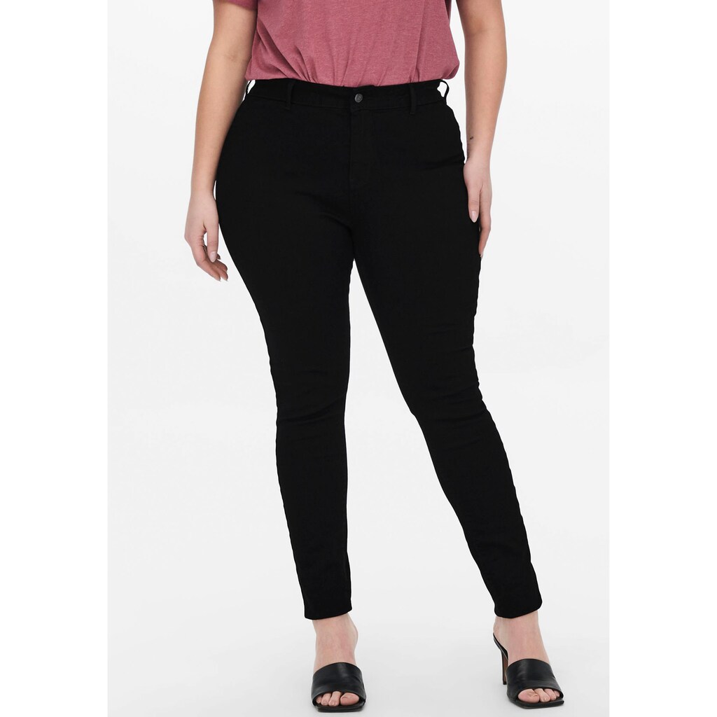 Damenmode Jeans ONLY CARMAKOMA Jeansjeggings »CARHUBA«, mit hohem Elasthan-Anteil schwarz