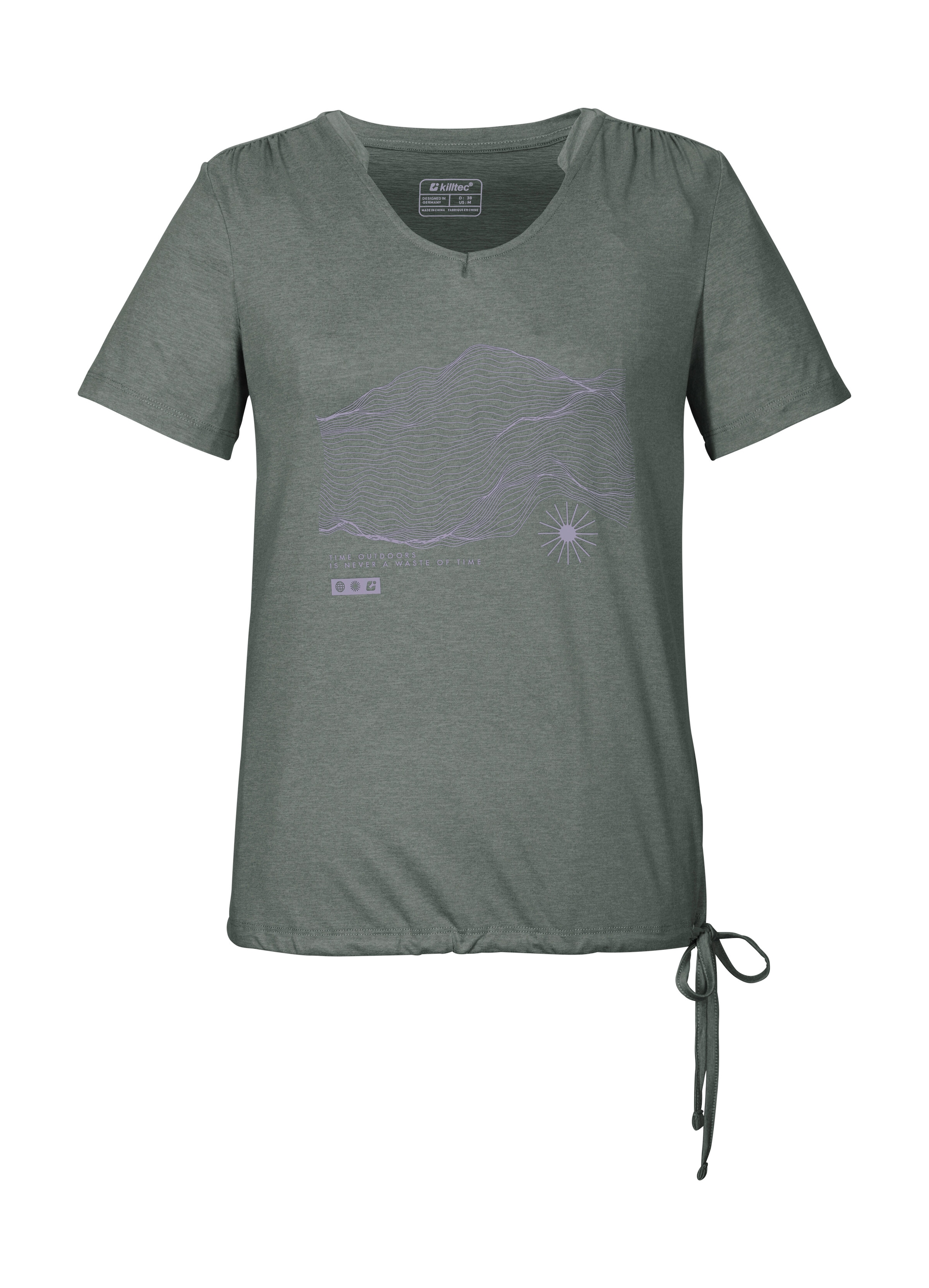 Killtec T-Shirt "KOS 497 WMN TSHRT" Weiches, strapazierfähiges Funktionsshirt mit Kordelzug