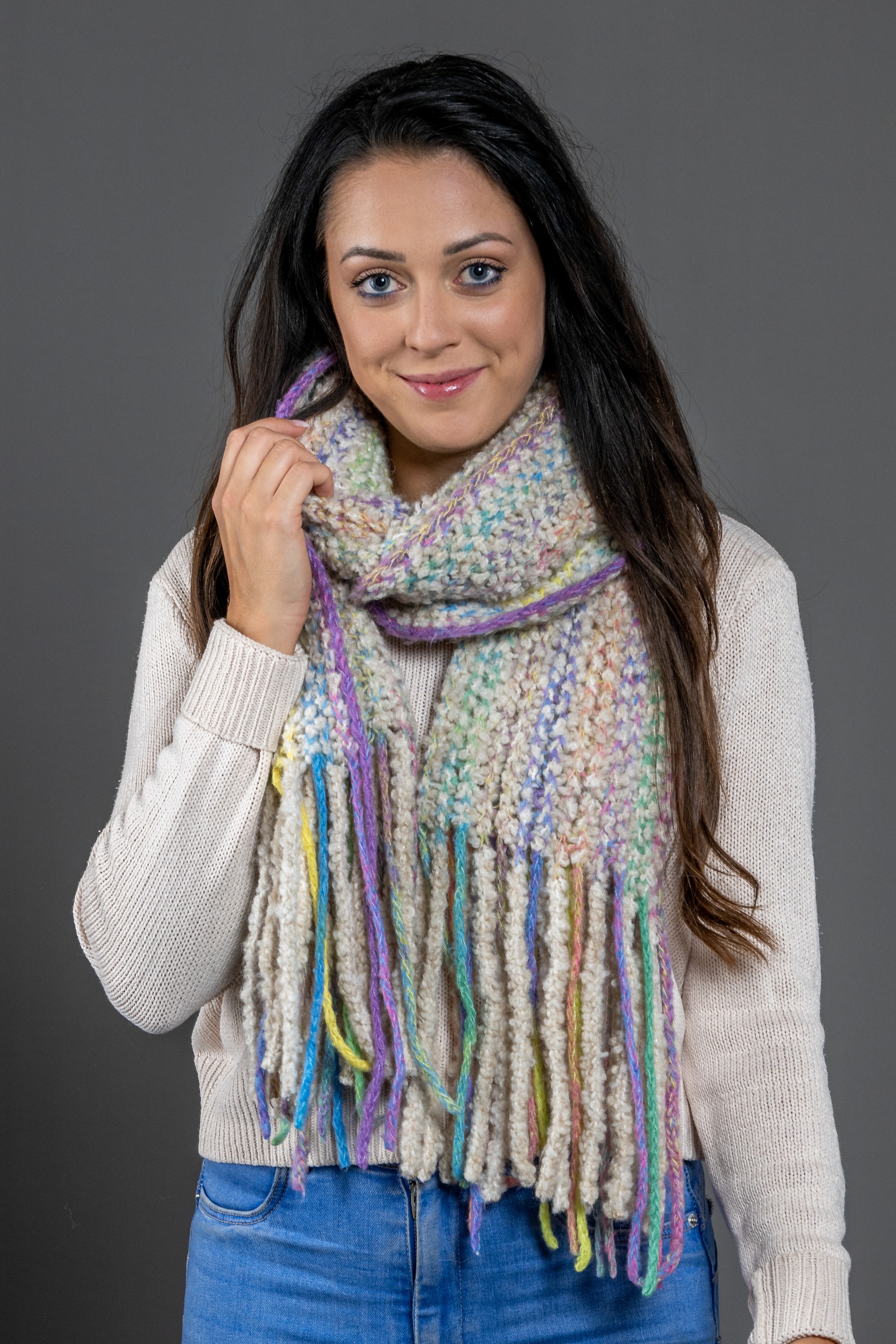 COLLEZIONE ALESSANDRO Modeschal "Chadia" 1 Stk. grob gestrickt mit Fransen günstig online kaufen