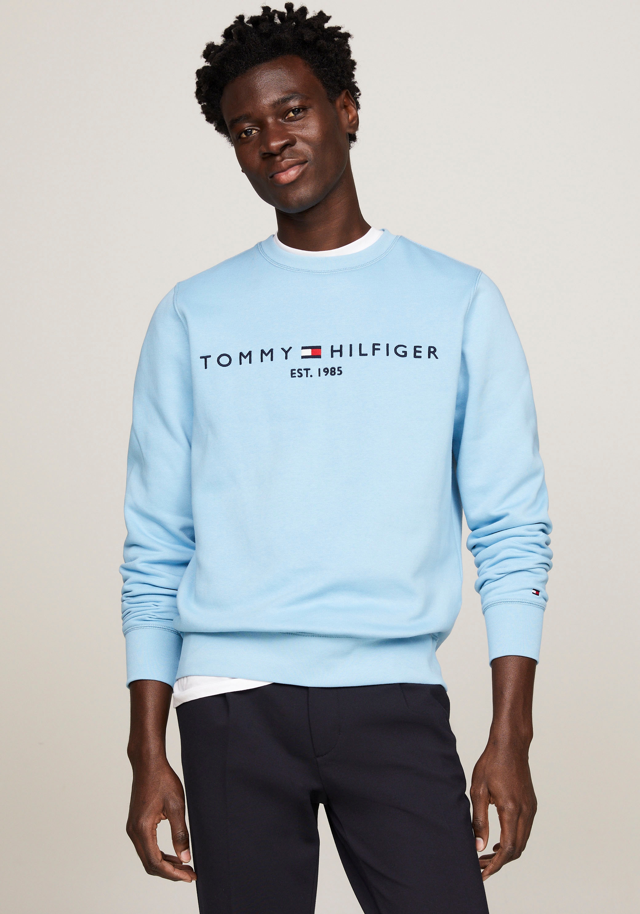 Tommy Hilfiger Sweatshirt »TOMMY LOGO SWEATSHIRT«, mit klassischem Rundhalsausschnitt