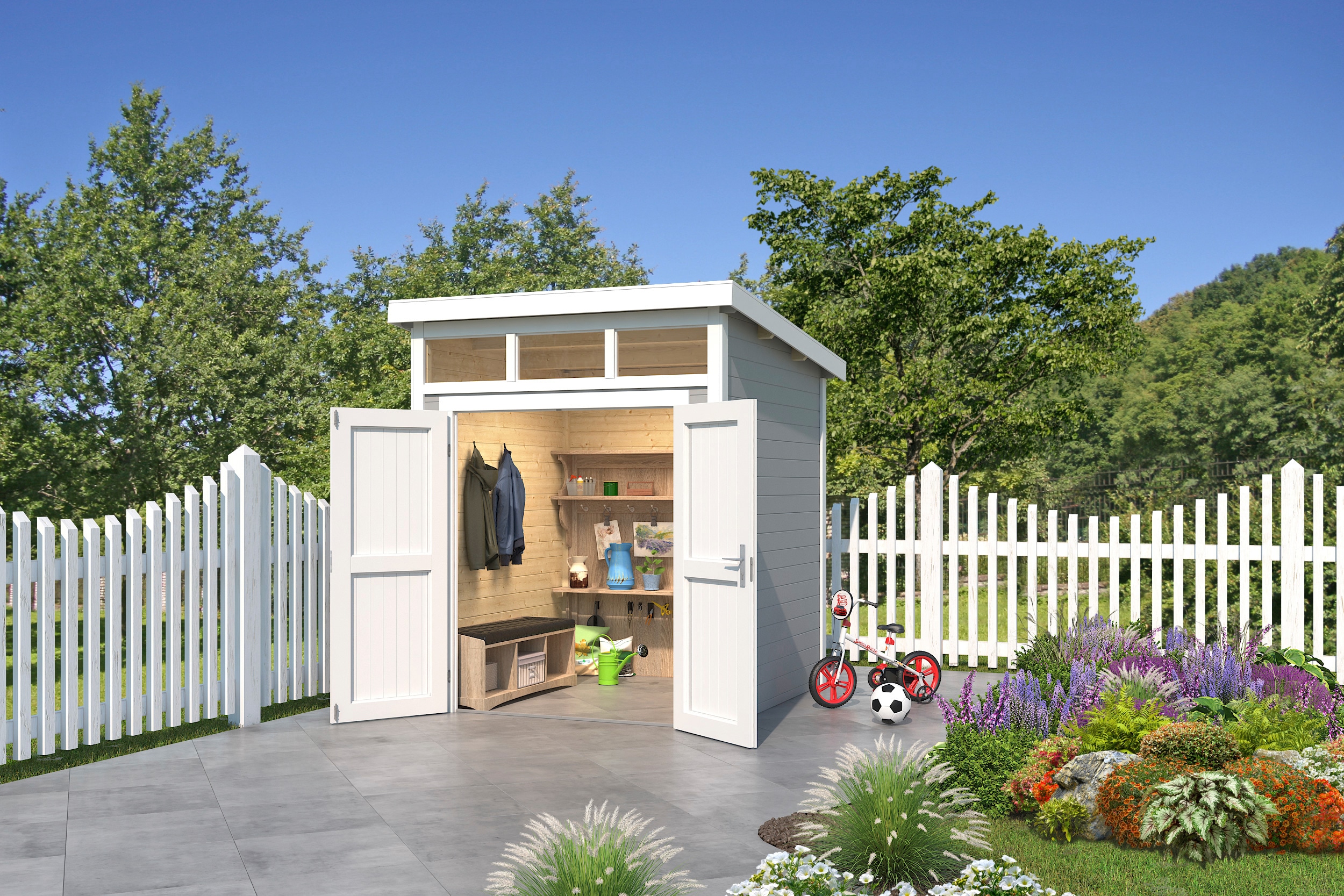 LASITA MAJA Gartenhaus "Kibo 1" Blockbohlenhaus 28mm