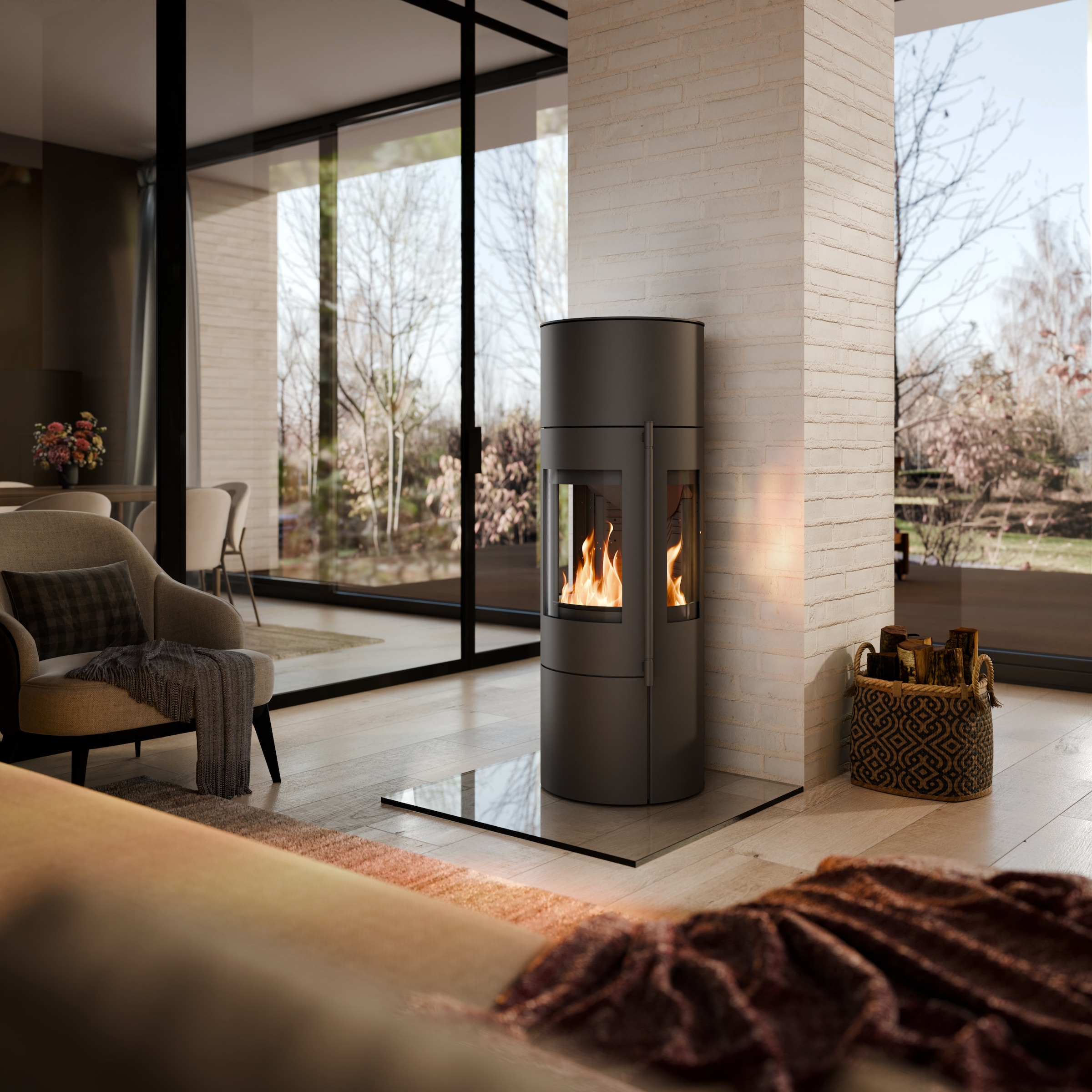 Haas + Sohn Kaminofen »LUMINUS.l HSC*, tief-schwarz«