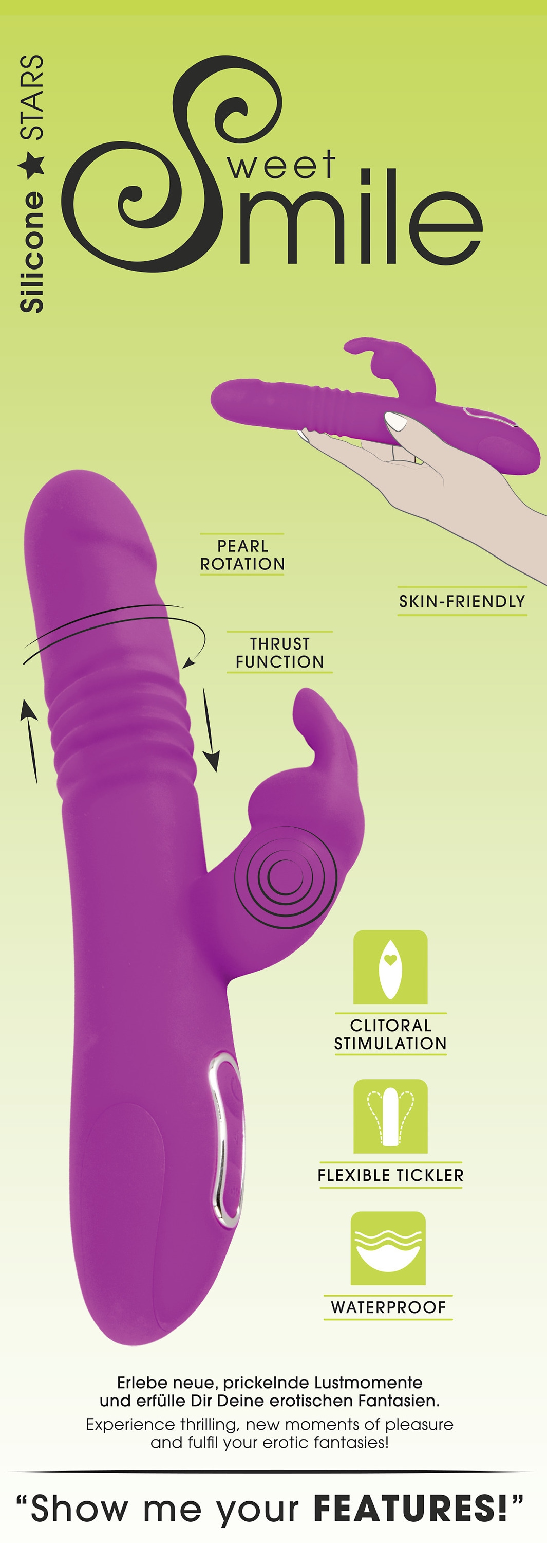 Sweet Smile Vibrator »Vibrator mit Stoßfunktion Thrusting Rabbit«