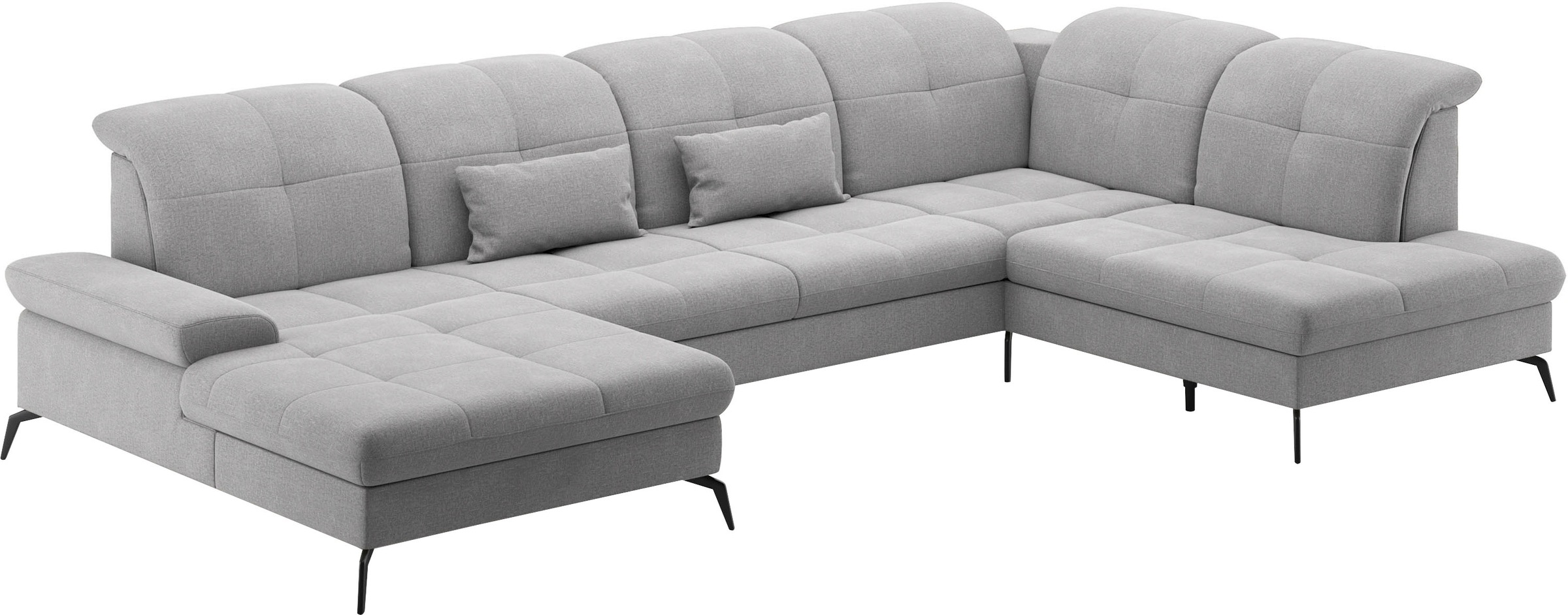 sit&more Wohnlandschaft »Amica, U-Form, inkl. Sitztiefenverstellung und Armteilverstellung«, wahlweise mit Kopfteilverstellung, Bettfunktion und Bettkasten