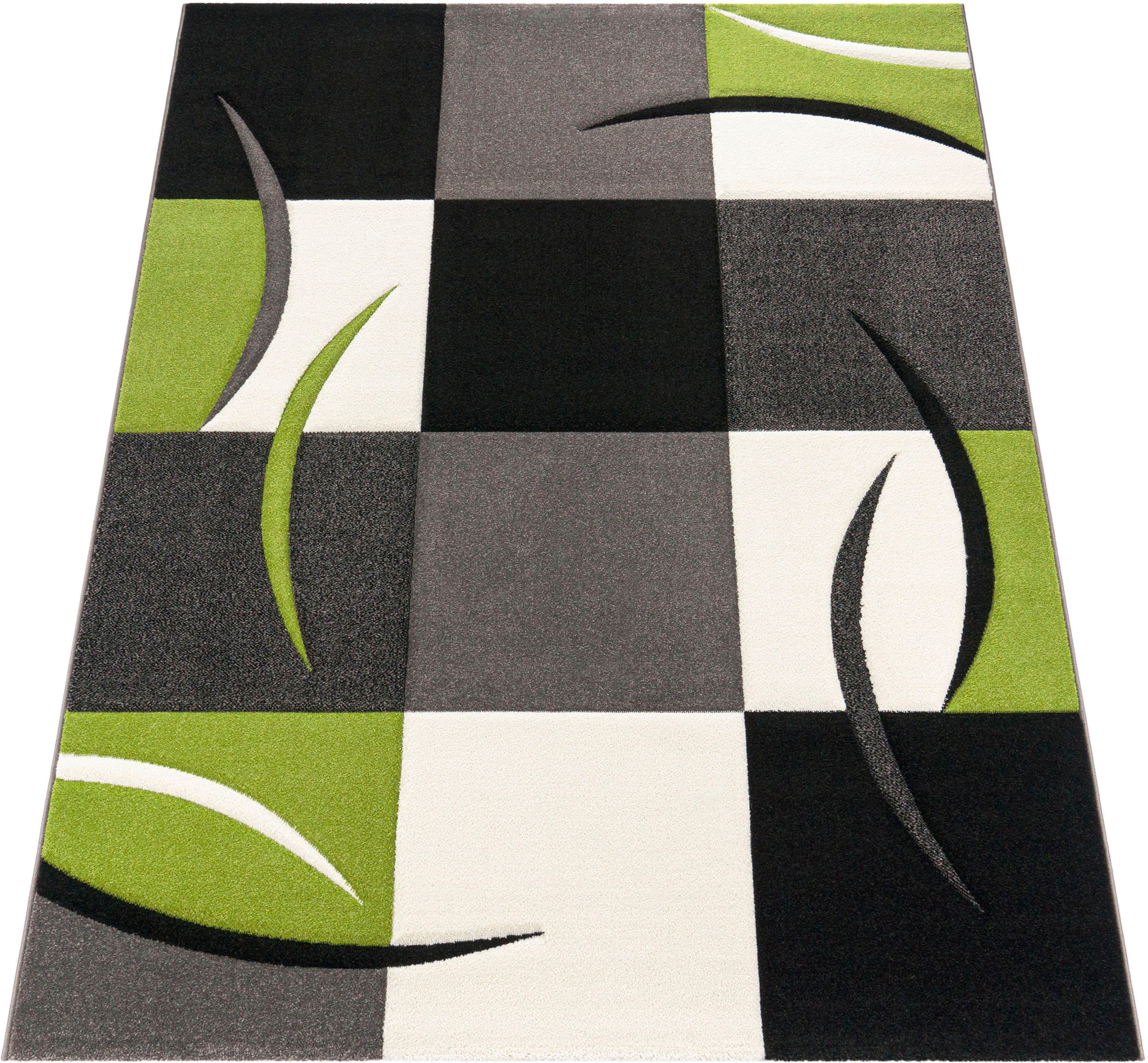 Paco Home Teppich "Diamond 665" rechteckig 17 mm Höhe Karo Muster, 3D-Desig günstig online kaufen