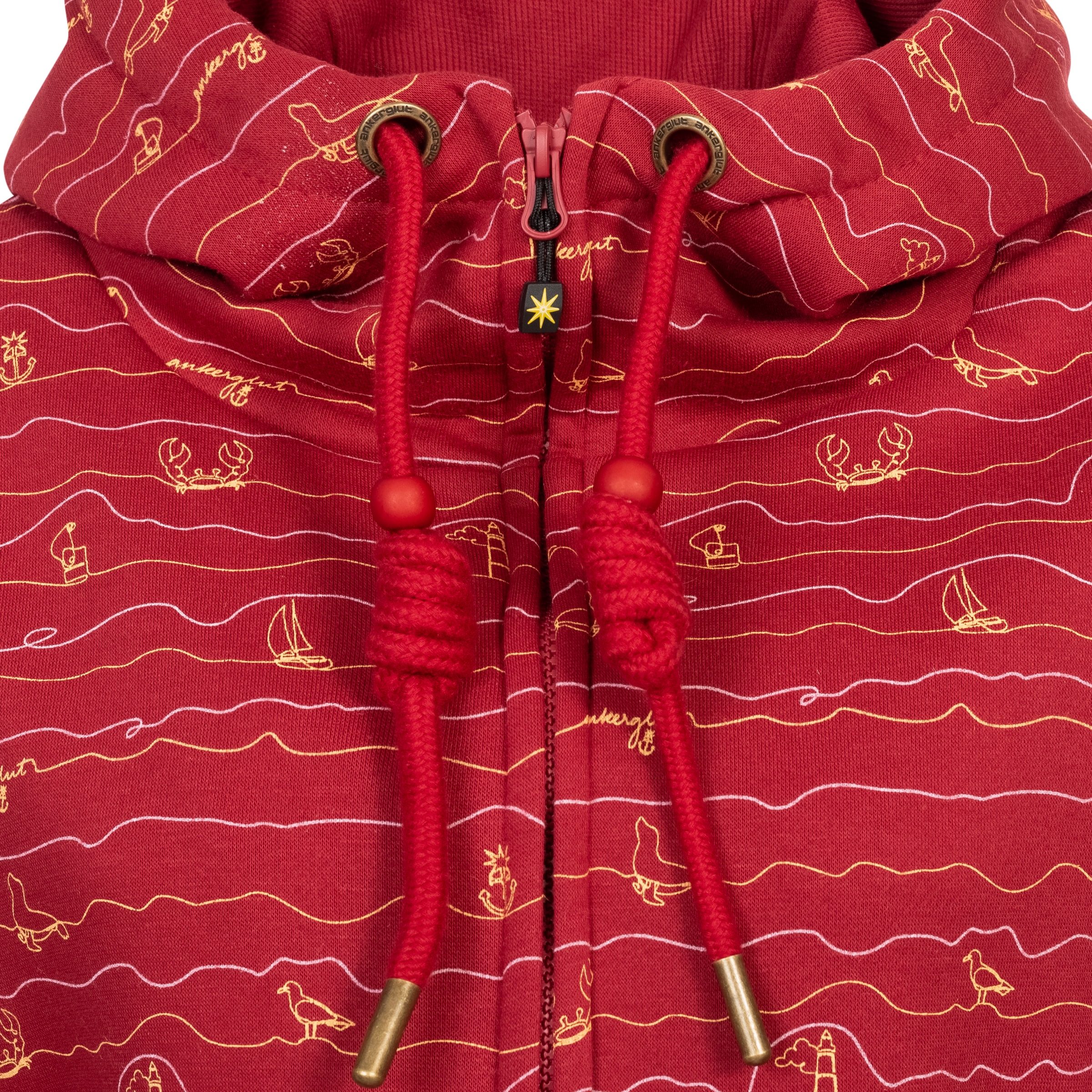 DEPROC Active Kapuzensweatshirt »ANKERGLUTWELLE«, Auch in Großen Größen erhältlich