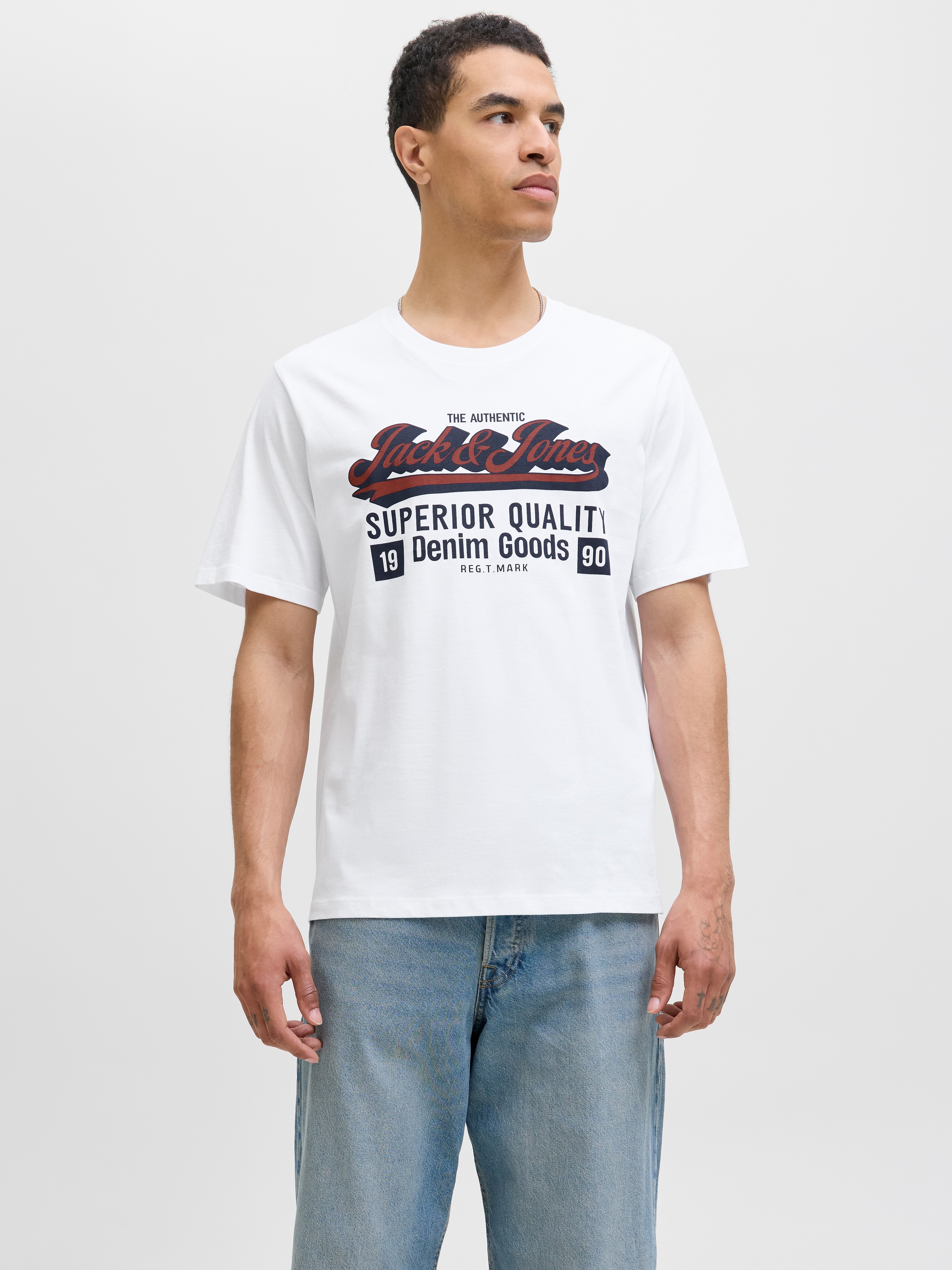 Jack & Jones Rundhalsshirt "JJELOGO TEE SS O-NECK 2 COL AW25 5PK MP", (Pack günstig online kaufen