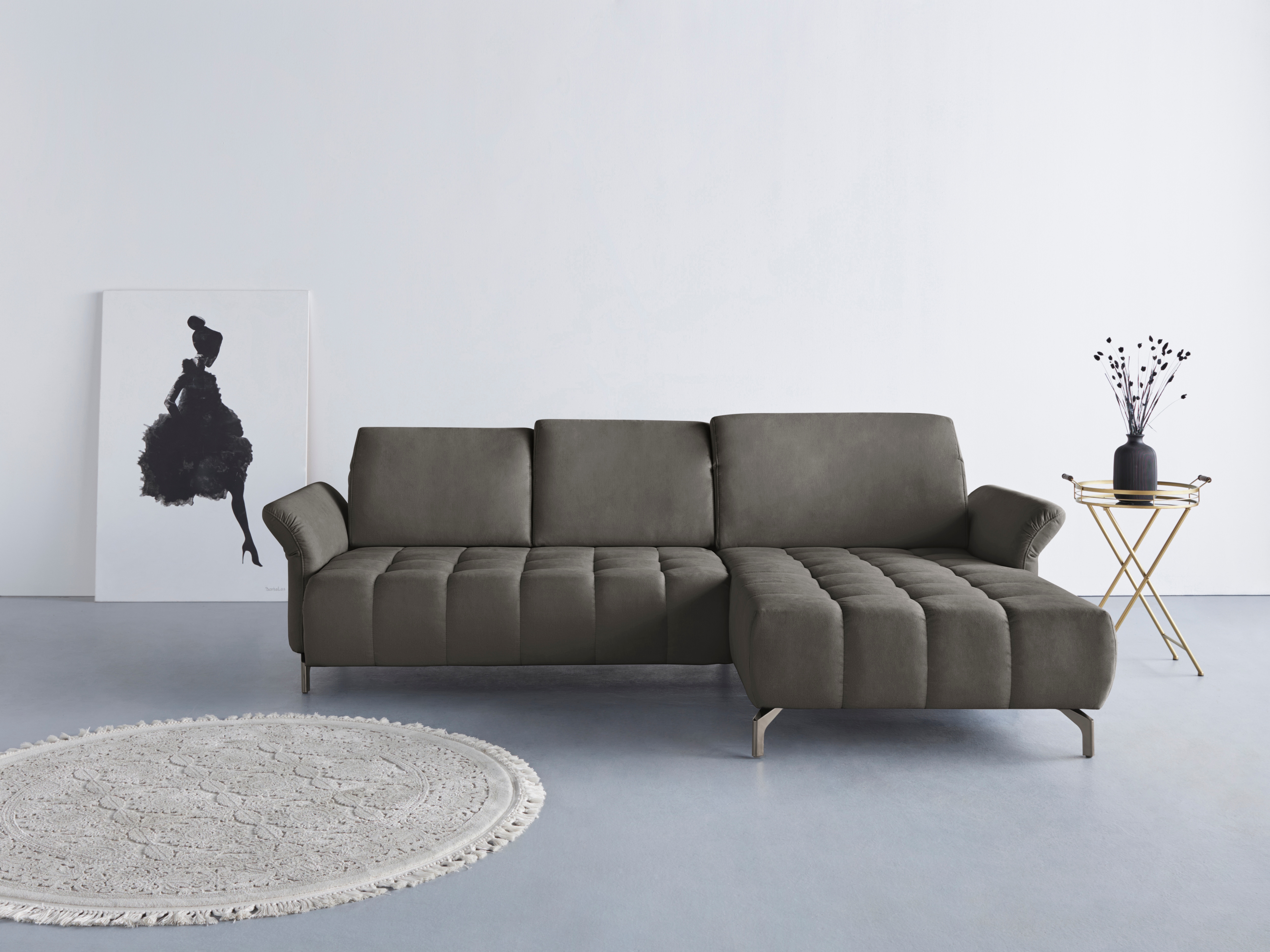 OTTO home Ecksofa "Fresh L-Form" Federkern, wahlweise Kopfteilverstellung und motorischer Vorziehsitz