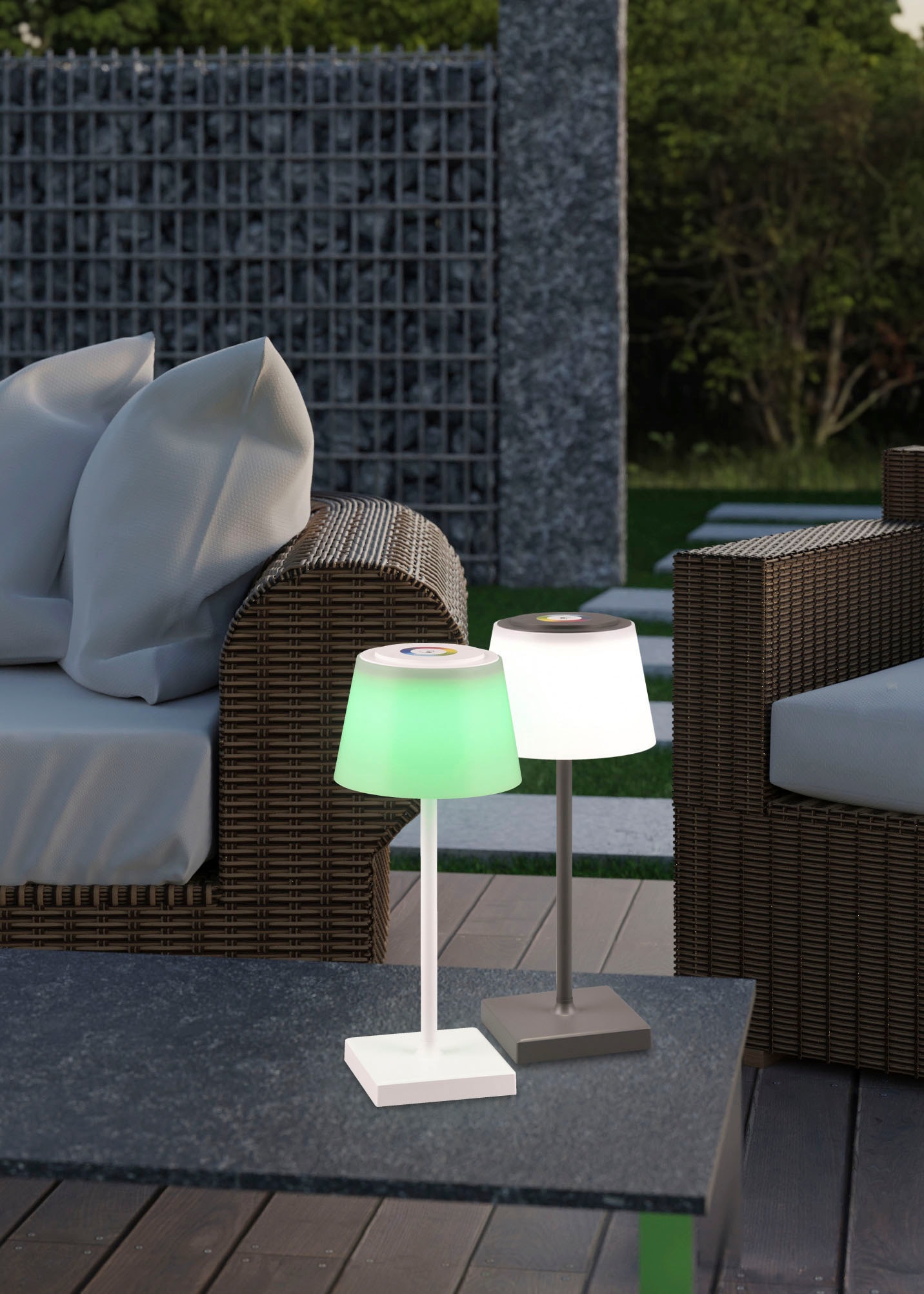 Leuchten Garten TRIO kaufen RGB Lichtfarbe BAUR einstellbar LED Tischlampe flammig-flammig, Akku Farbwechsel | 1 dimmbar Außen-Tischleuchte »Sanchez«,