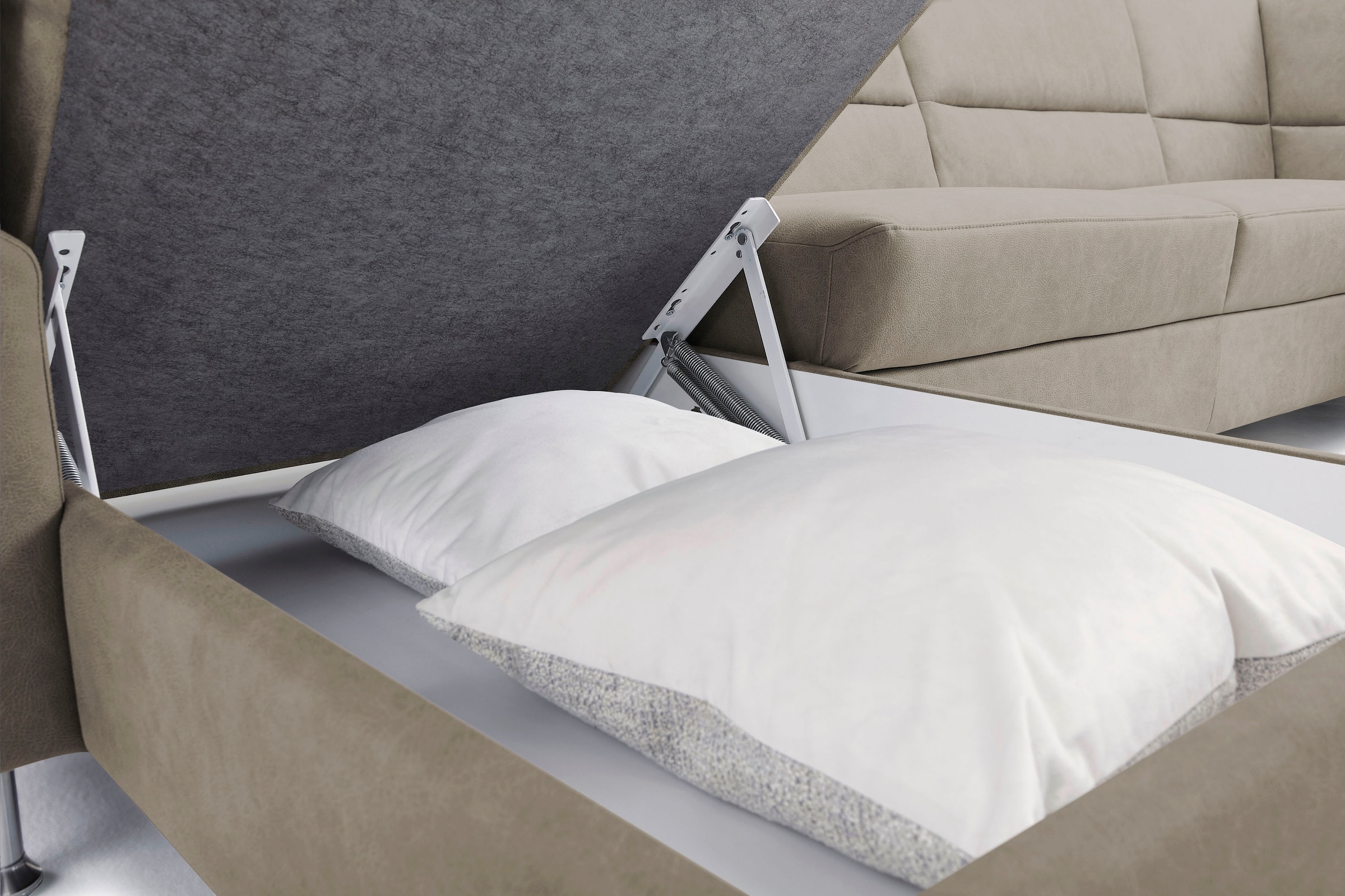 CALIZZA INTERIORS Wohnlandschaft »Onyx U-Form«, (3 St.), wahlweise mit Bettfunktion und Bettkasten