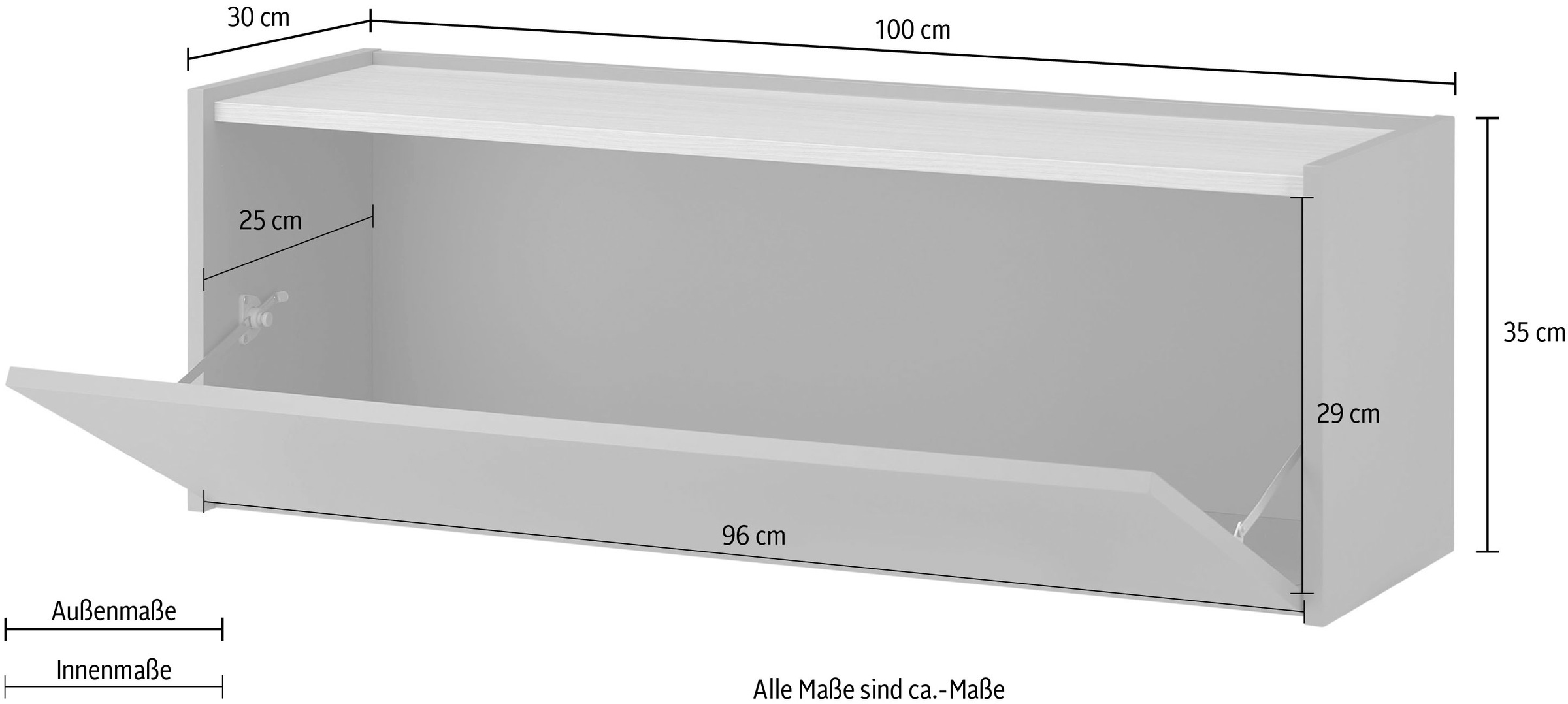 INOSIGN Mehrzweckschrank »GiRON/CiTY, Wandgarderobe in vier Farben, Wandschrank«, zeitloses Design, Breite 100 cm, großes Fach