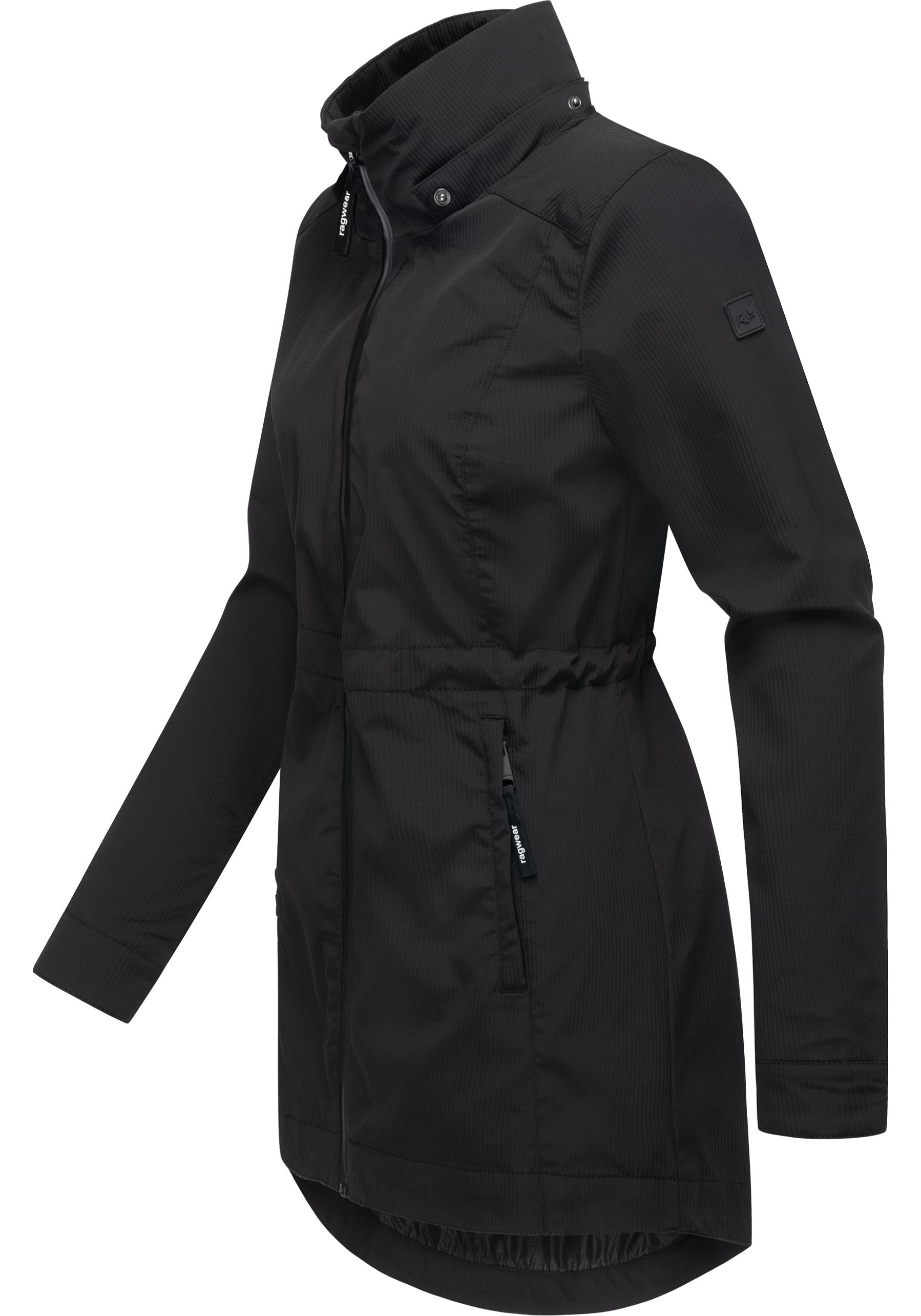 Ragwear Kurzmantel »Dakkota B«, Übergangsjacke wasserdicht mit feiner Rillenstruktur