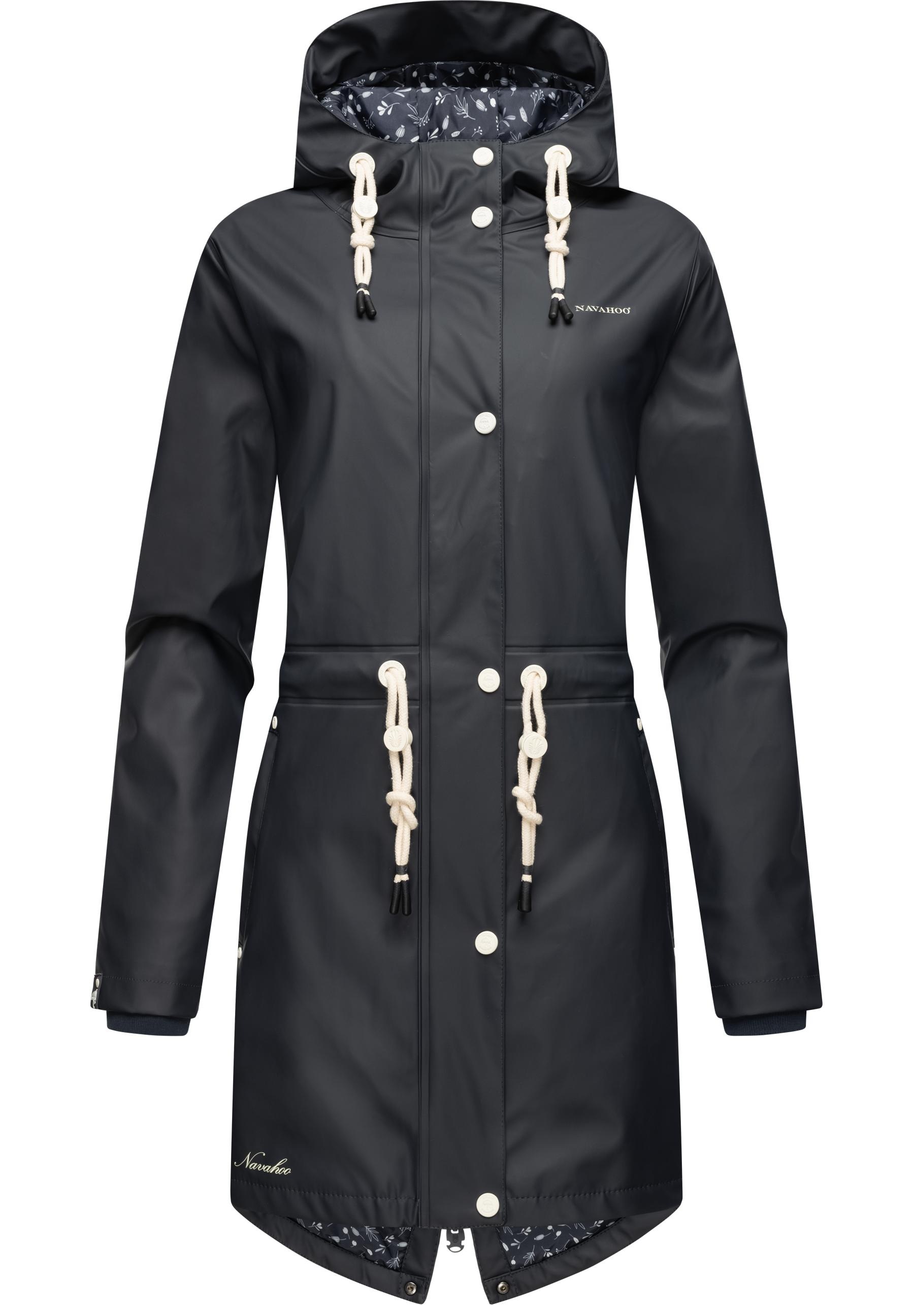 Navahoo Regenjacke "Flower of Ocean", mit Kapuze, modischer Damen Outdoor Regenmantel