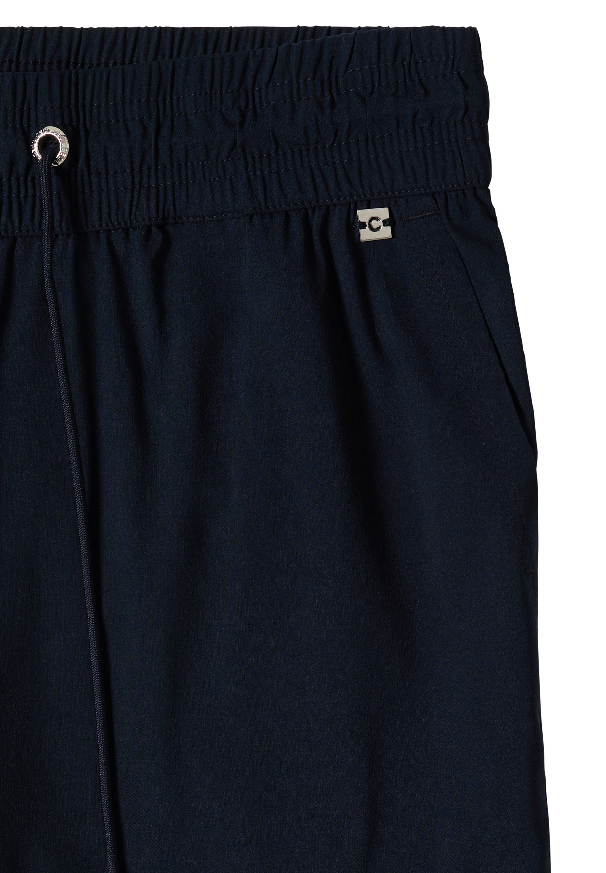 Jerseyhose CECIL "Style Tracey", Damen, Gr. XL (44), Länge 26, universal blau, Web, Obermaterial: 66% Baumwolle, 30% Polyester, 4% Elasthan, unifarben, regular fit knöchelfrei, Hosen Jerseyhose, mit elastischem Bund 3