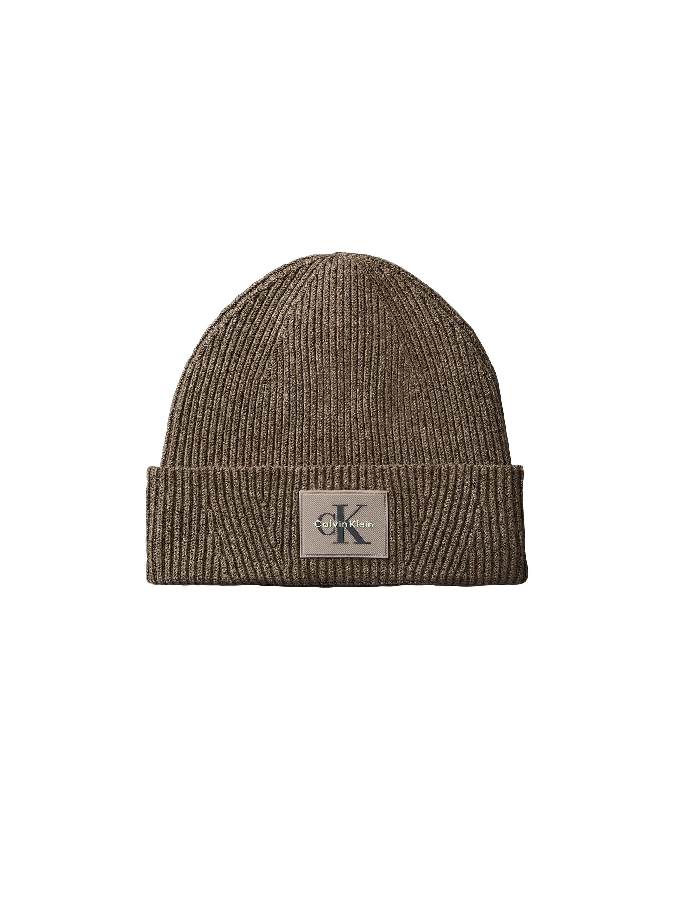 Calvin Klein Beanie "MONOLOGO PATCH RIB BEANIE" Regular fit mit Markenlogo