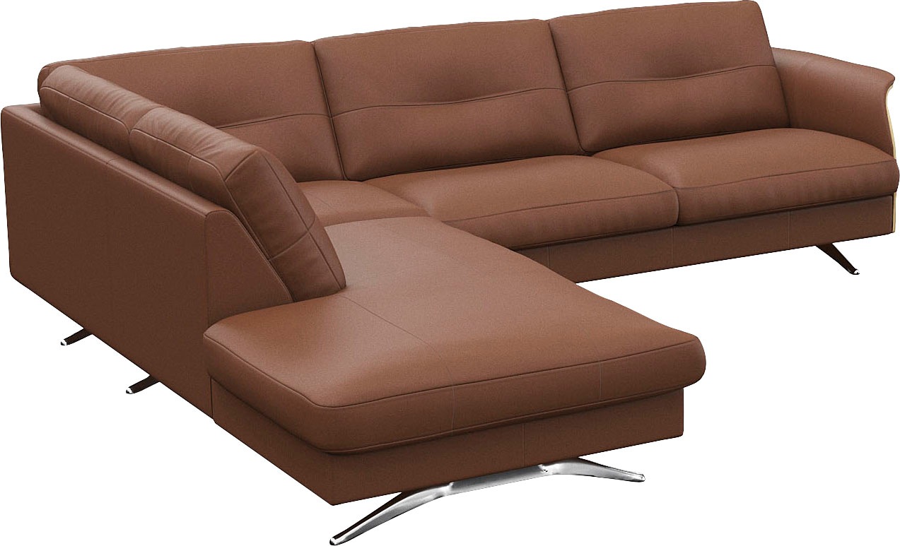 FLEXLUX Ecksofa "Glow, super bequem durch hochwertigem Sitzaufbau mit Feder günstig online kaufen